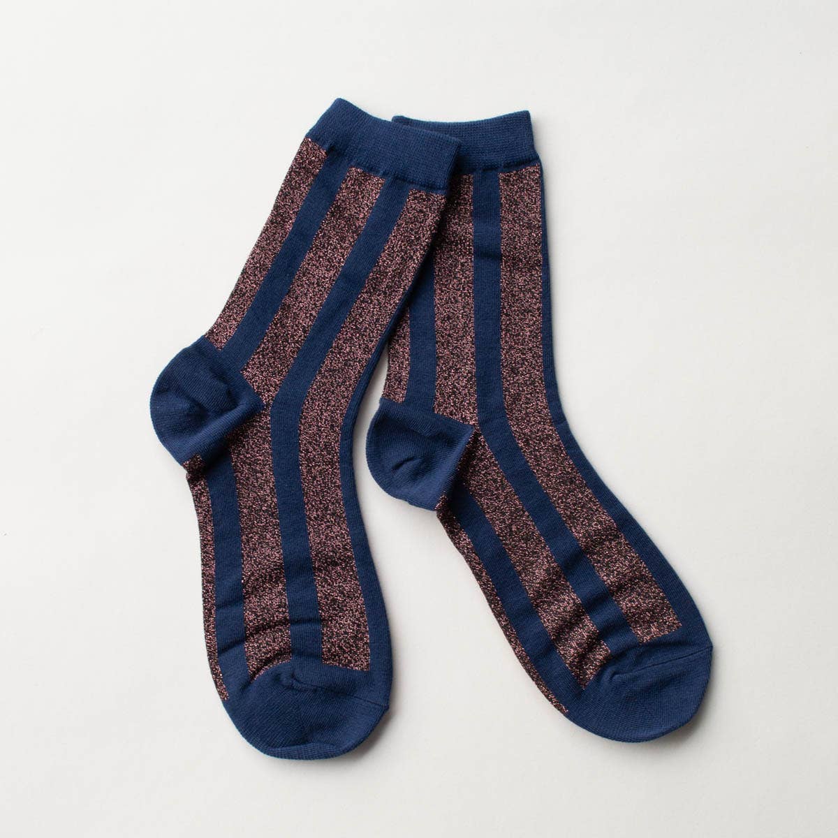 Tiepology Glitter Vertical Striped Crew Socks