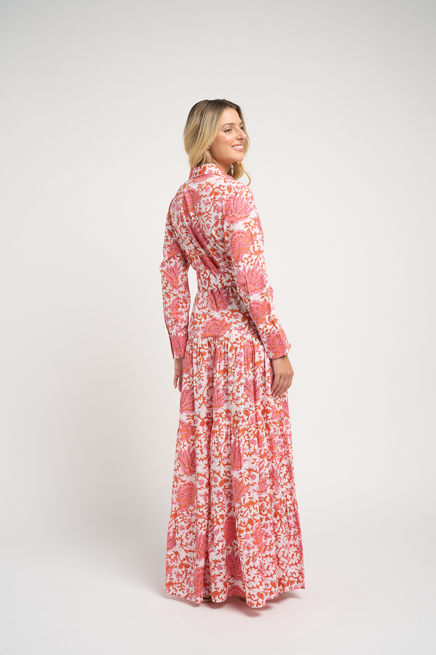 Guadalupe Design Meredith Floral Dress Coral
