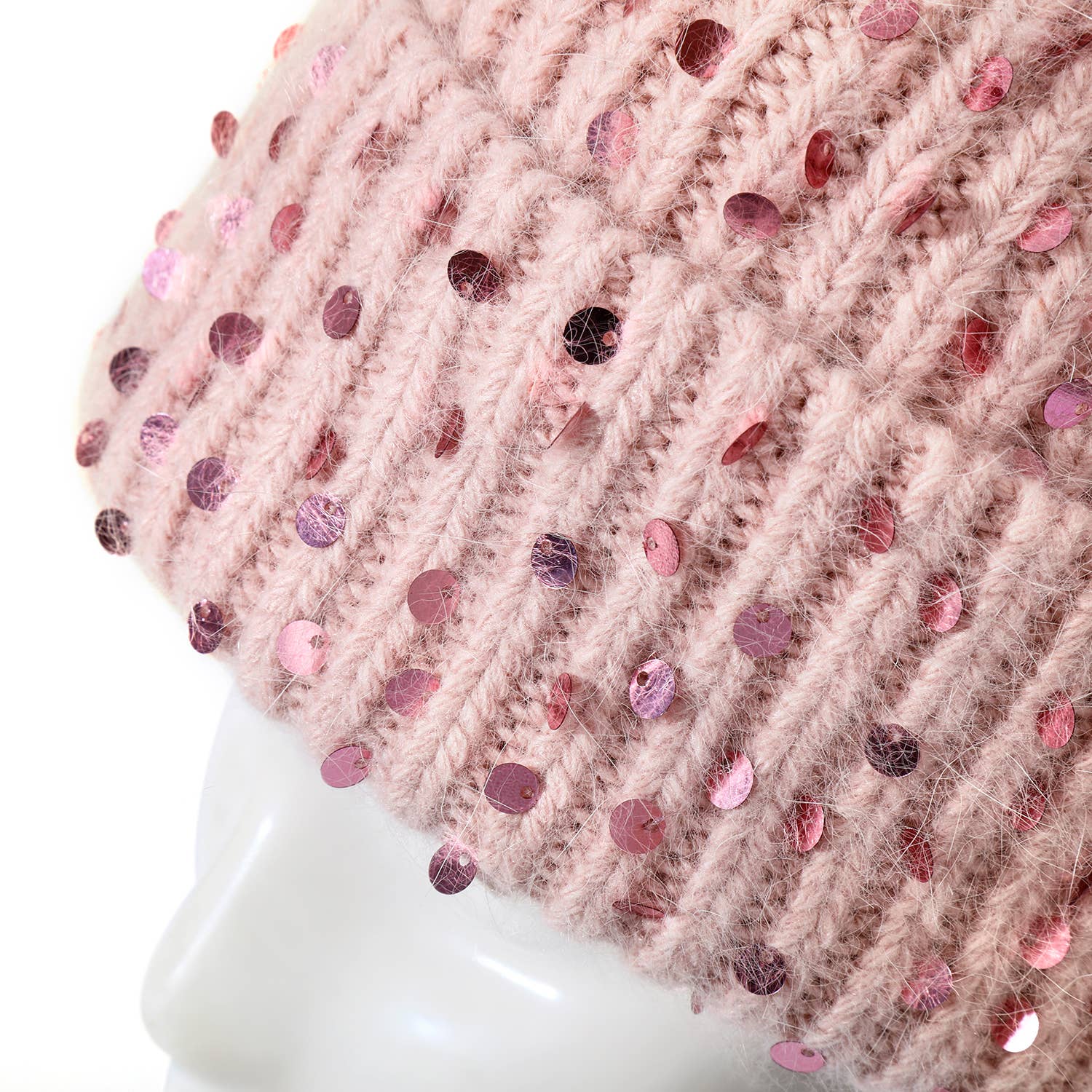 Thames Collection Wool Sequin Pompom Hat