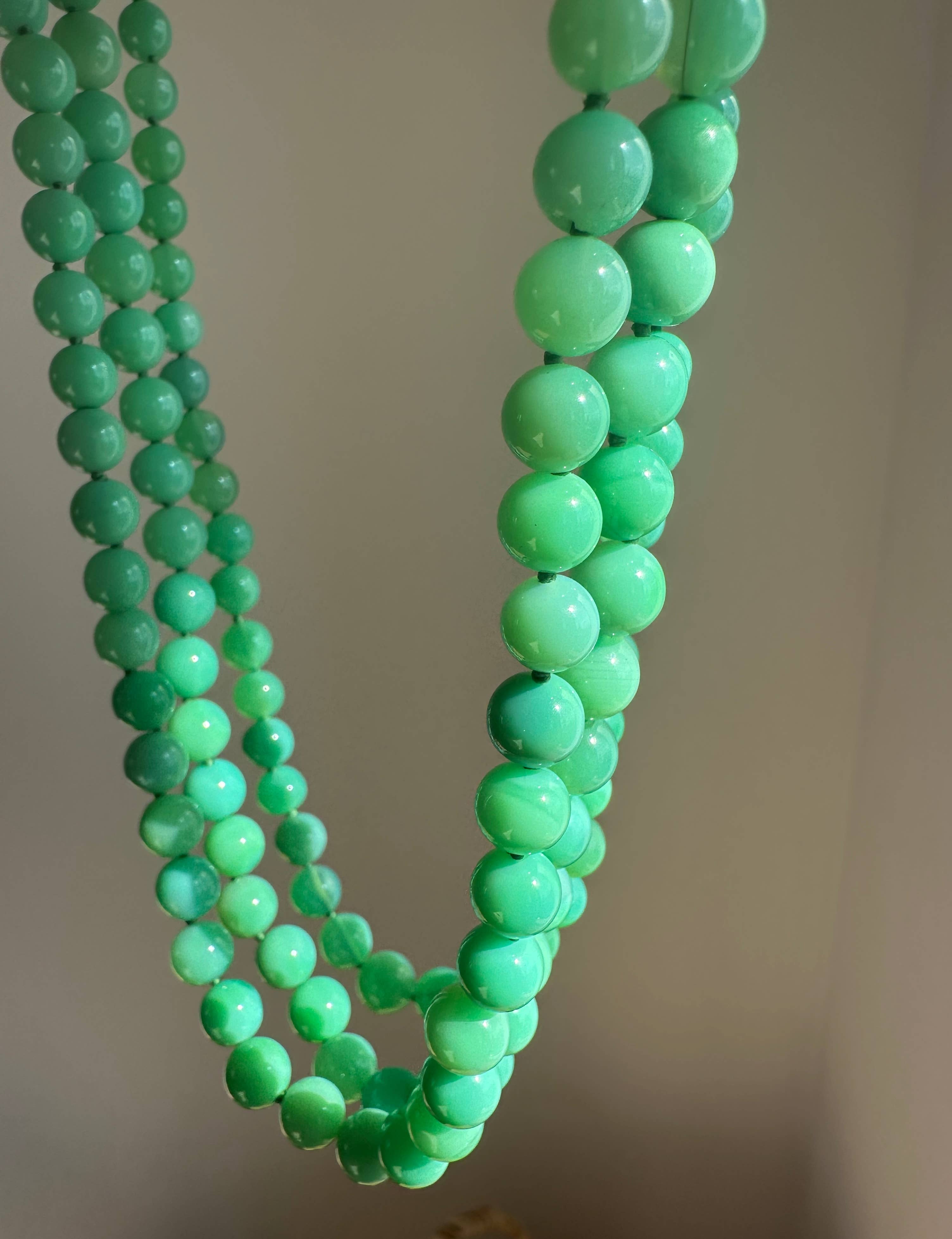Anokhi Green Onyx Round Beads Necklace NKK35