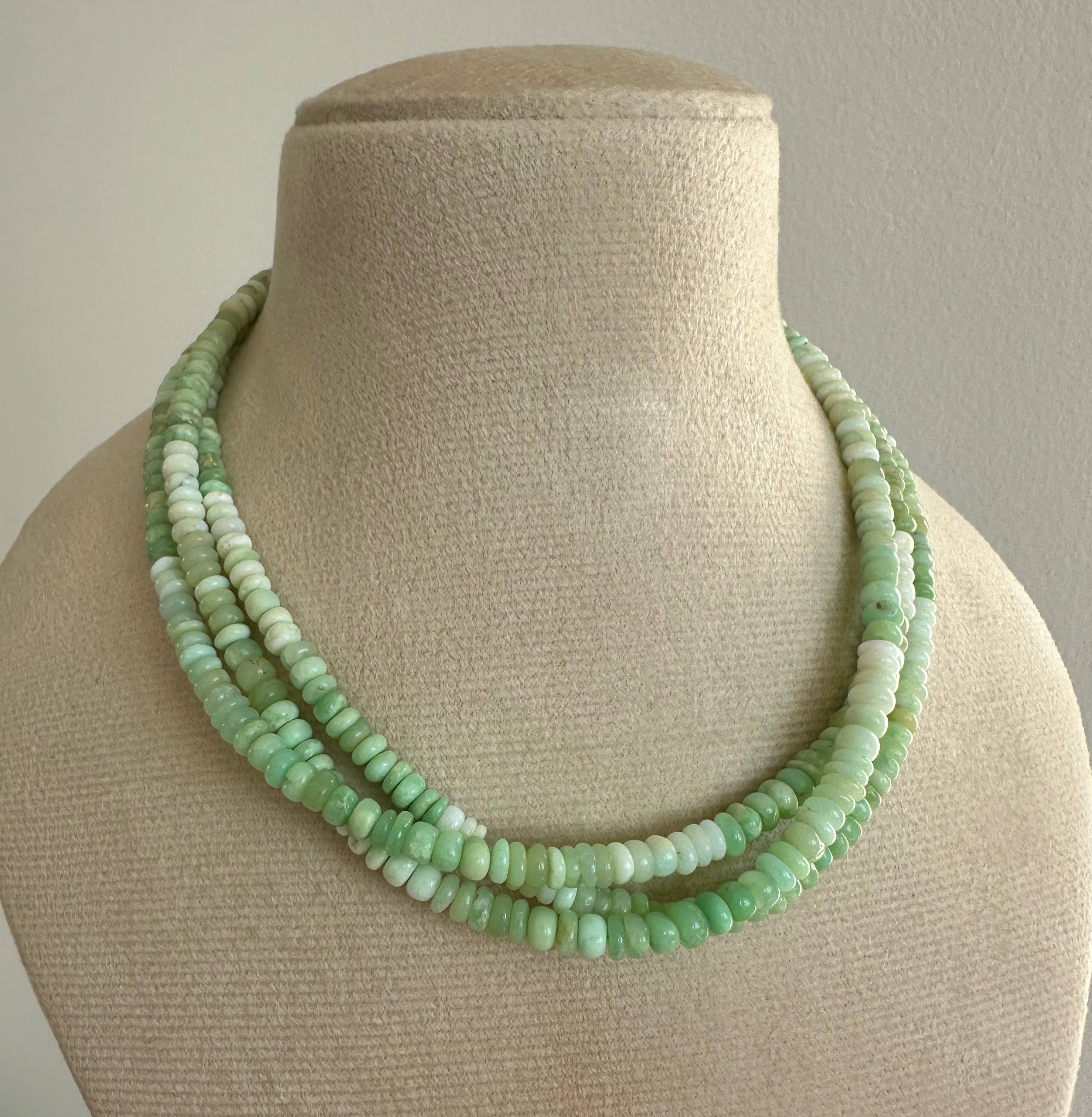 Anokhi Green Opal Beaded Necklace NKB41