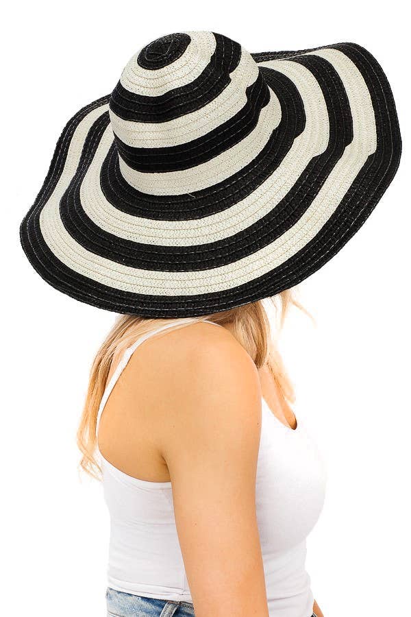 Thames Collection Packable Two Tone Raffia Hat