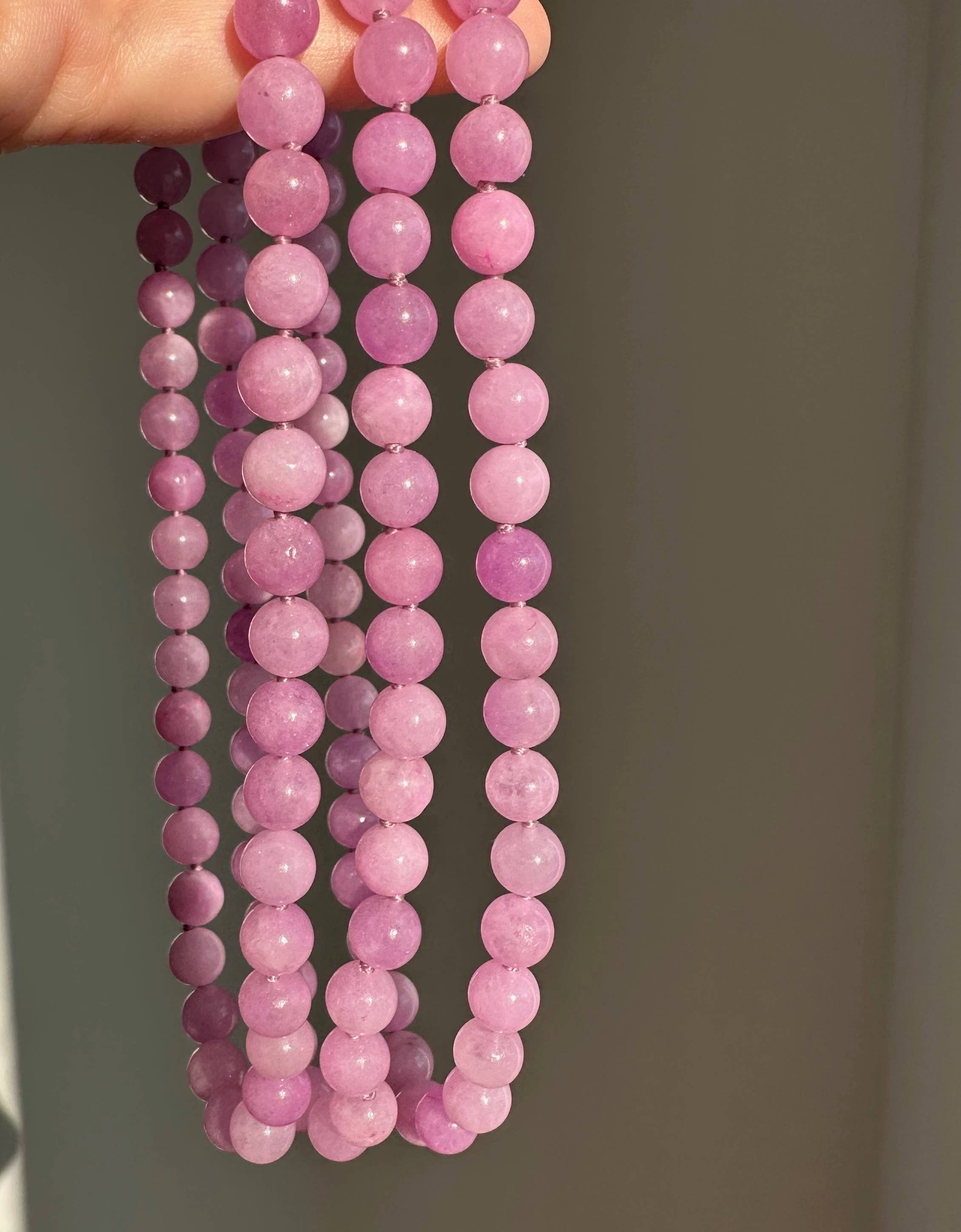 Anokhi Green Jade Necklace - Pink Lavender NKK15