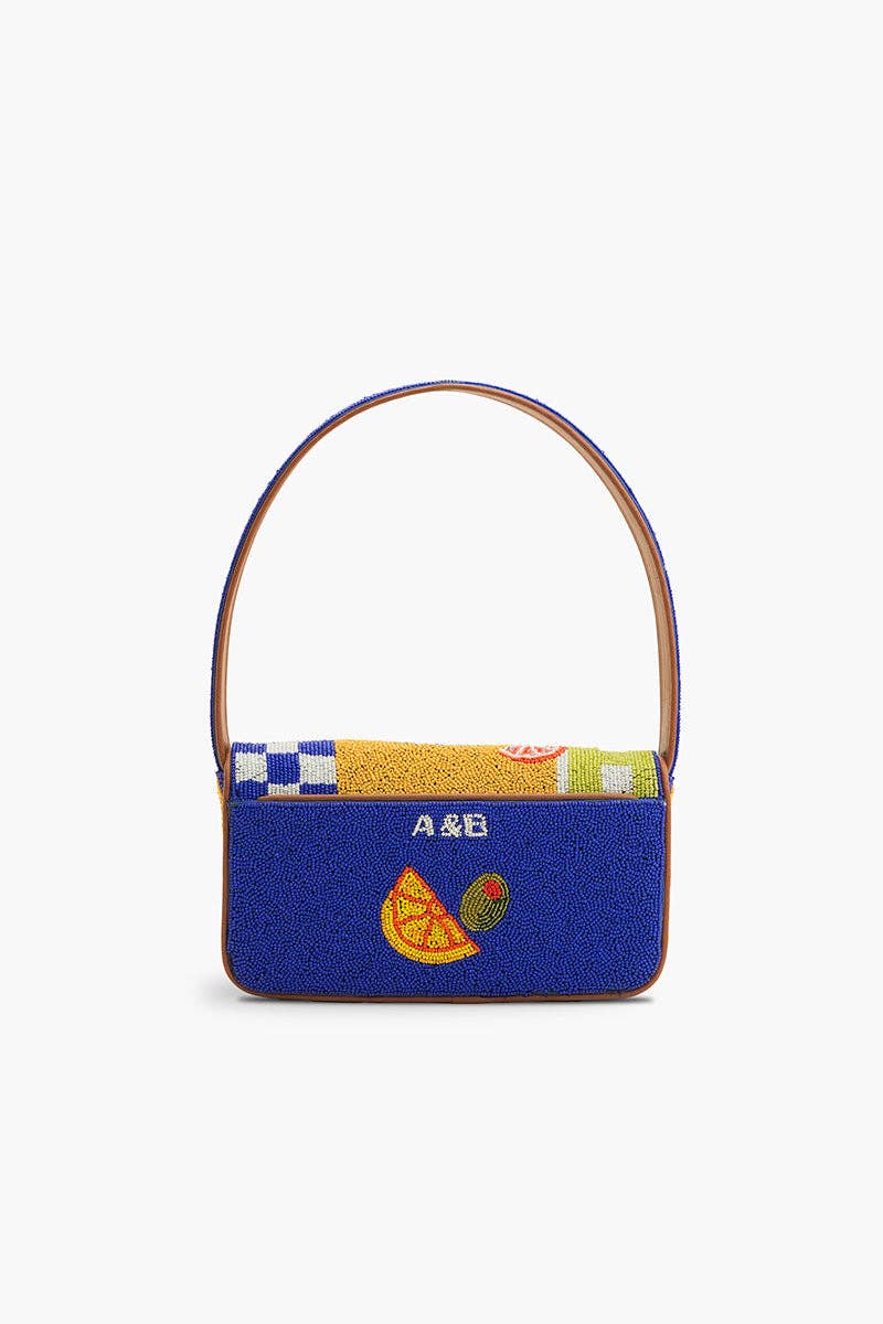 America & Beyond Mediterranean Sardine Hand-Beaded Shoulder Bag