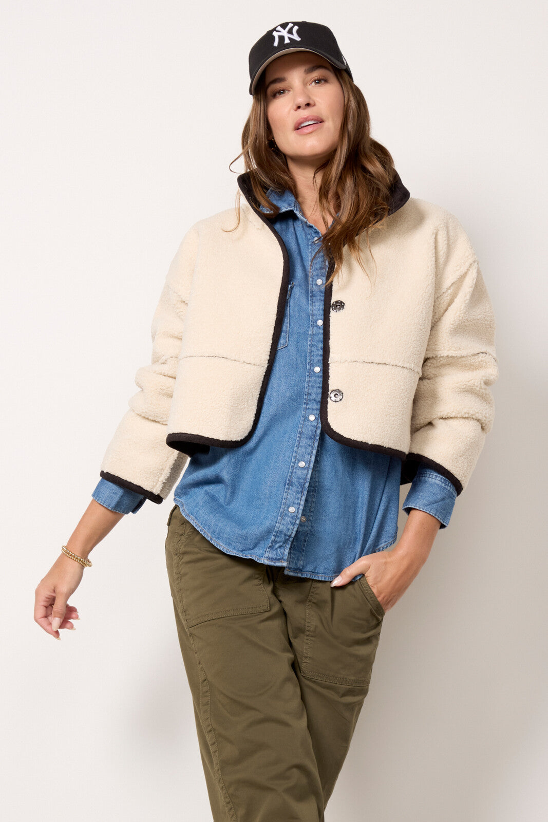 Velvet Kelly Short Sherpa Jacket