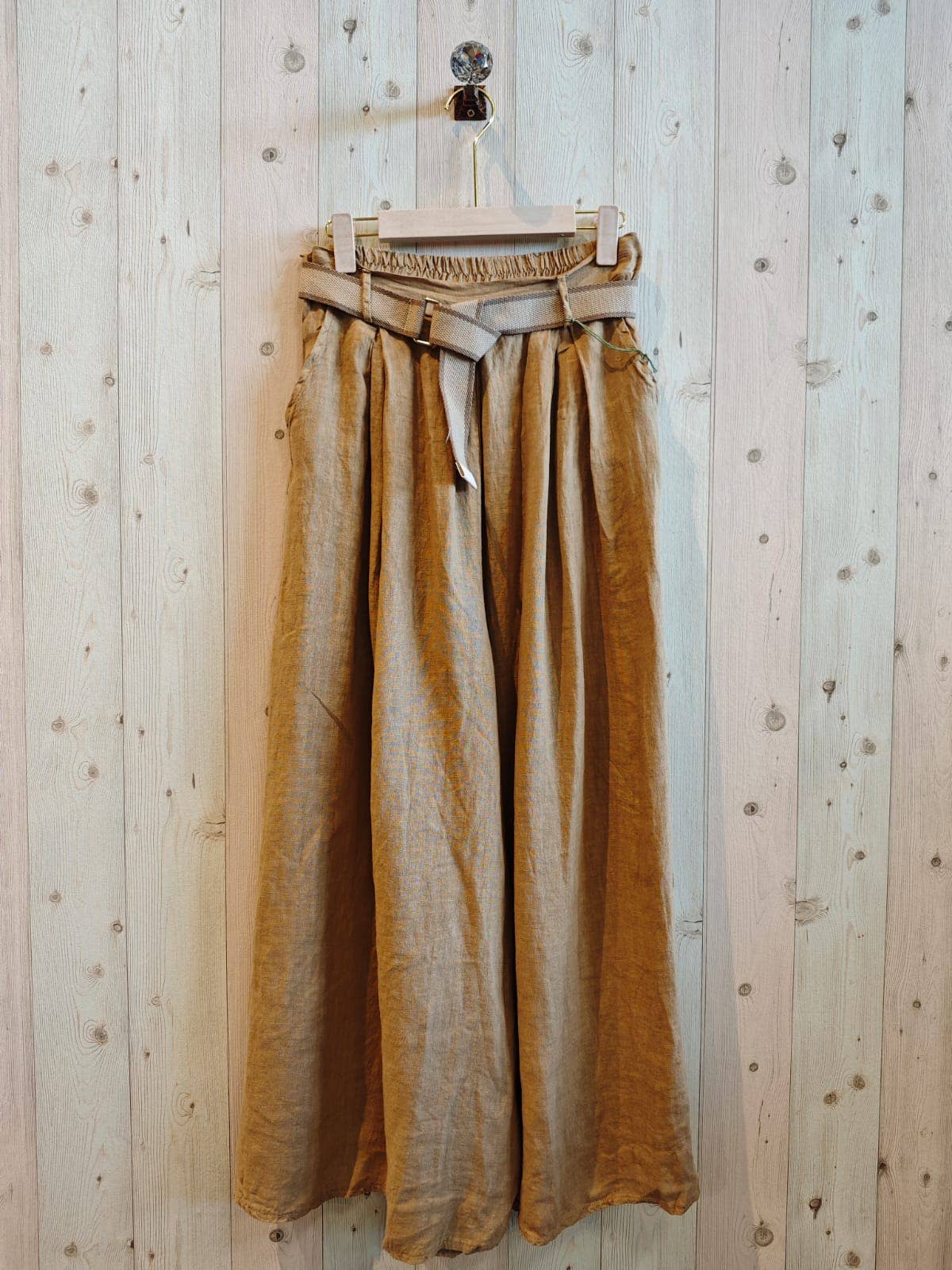 European Linen Trouser with Belt 30522