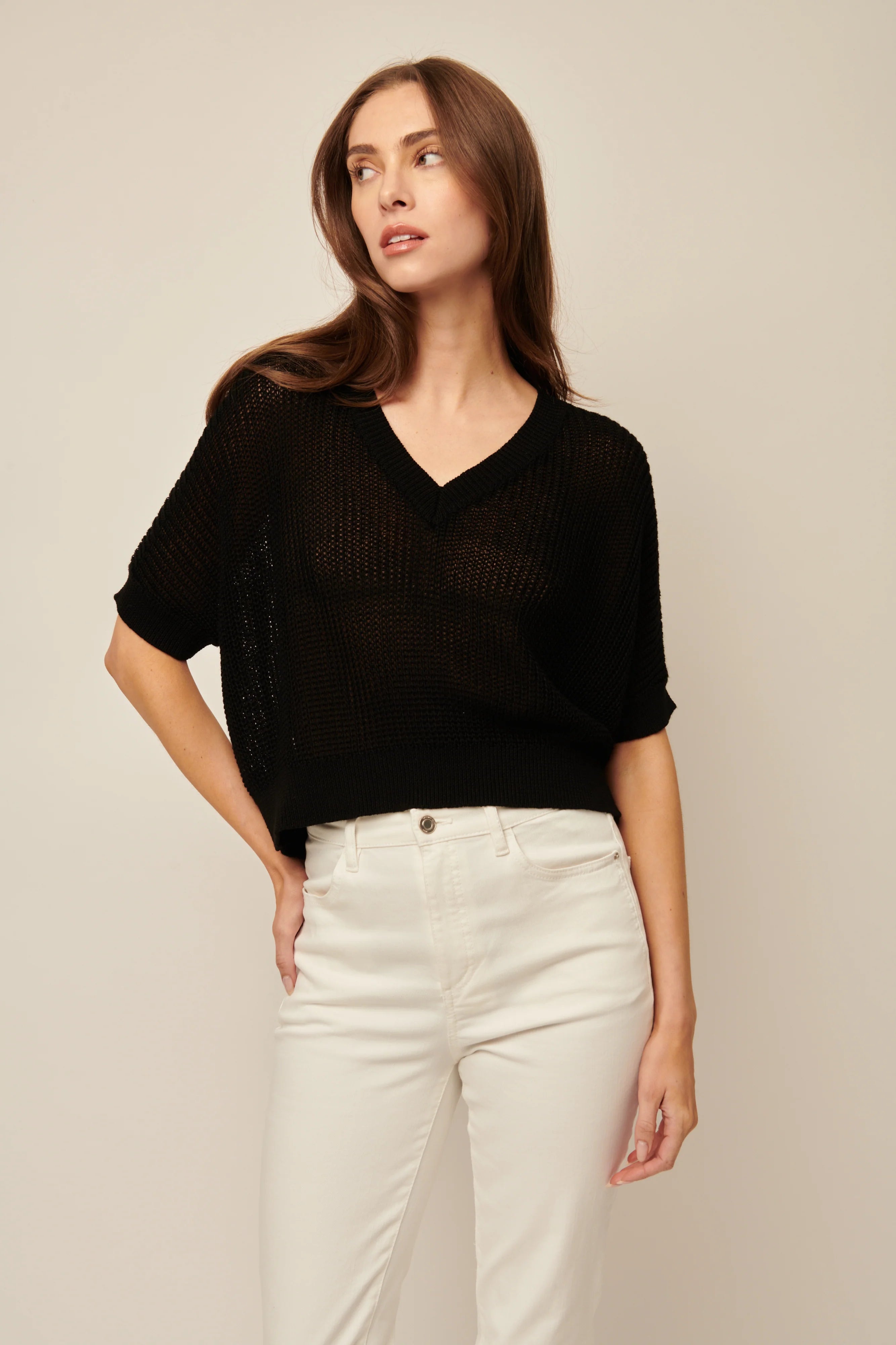 Line the Label Piper Short Sleeve Sweater