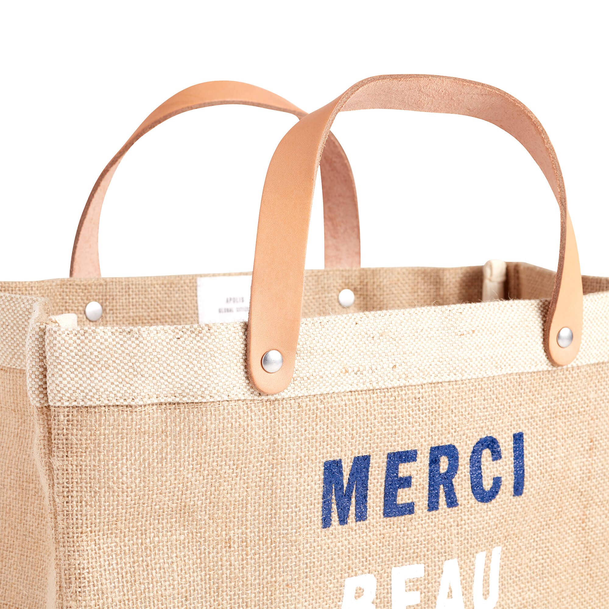 Apolis Petite Market Bag in Natural for Clare V. “Merci Beau Coup”