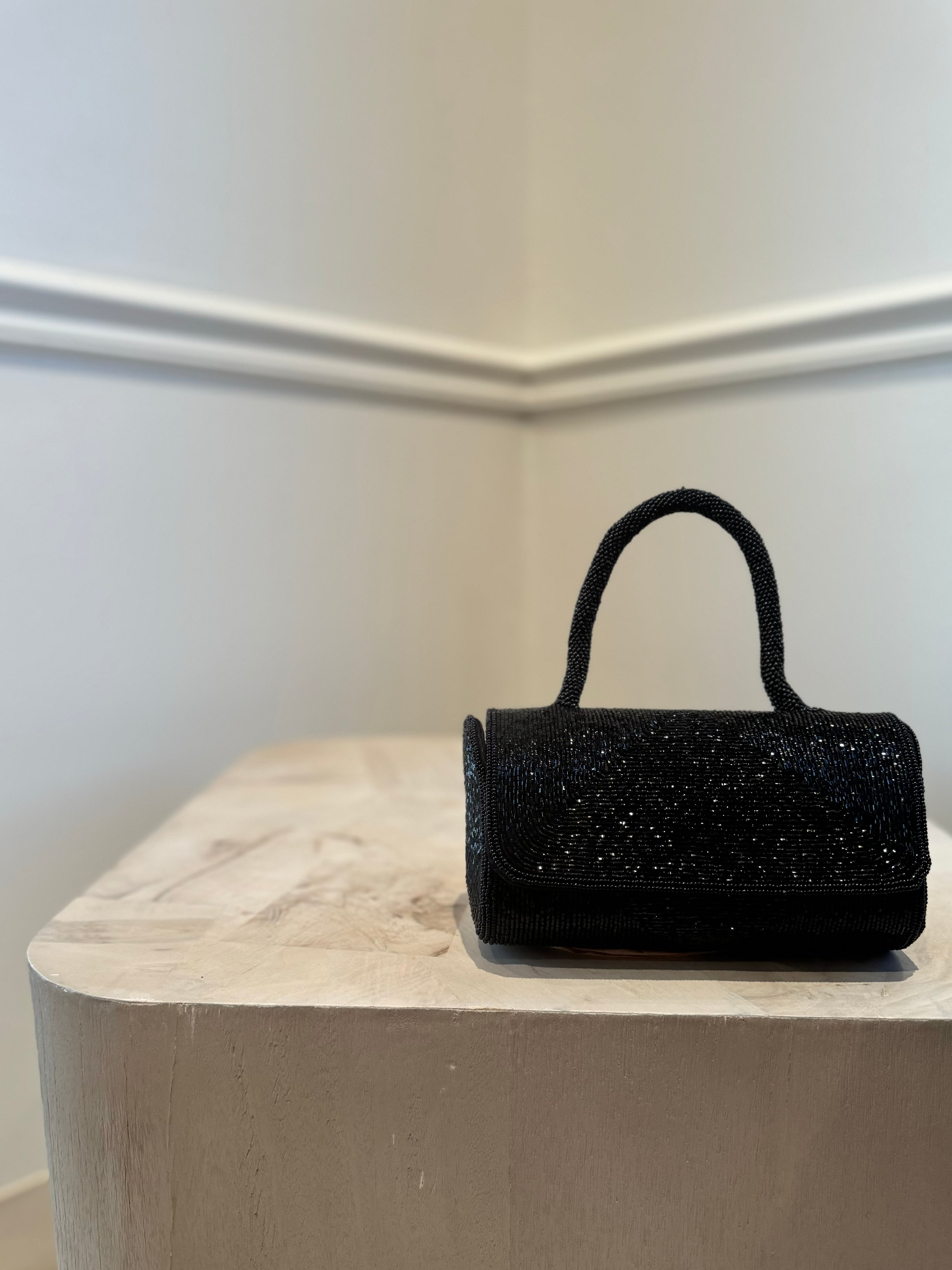 Paris Flea Market #90 Black Sequin Bag