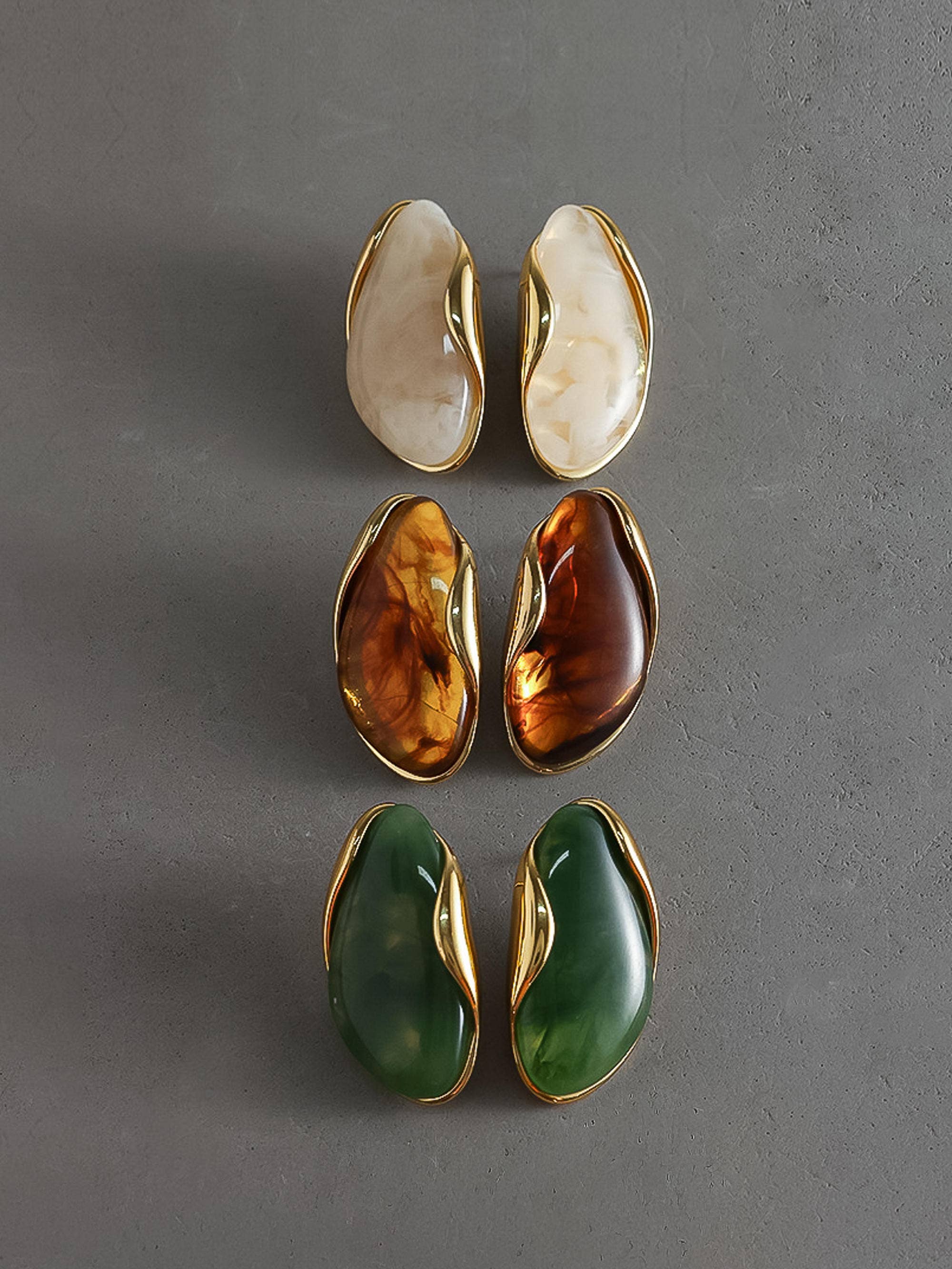 Flânerie Maélie 18K Gold Non-Tarnish Resin Drop Earrings