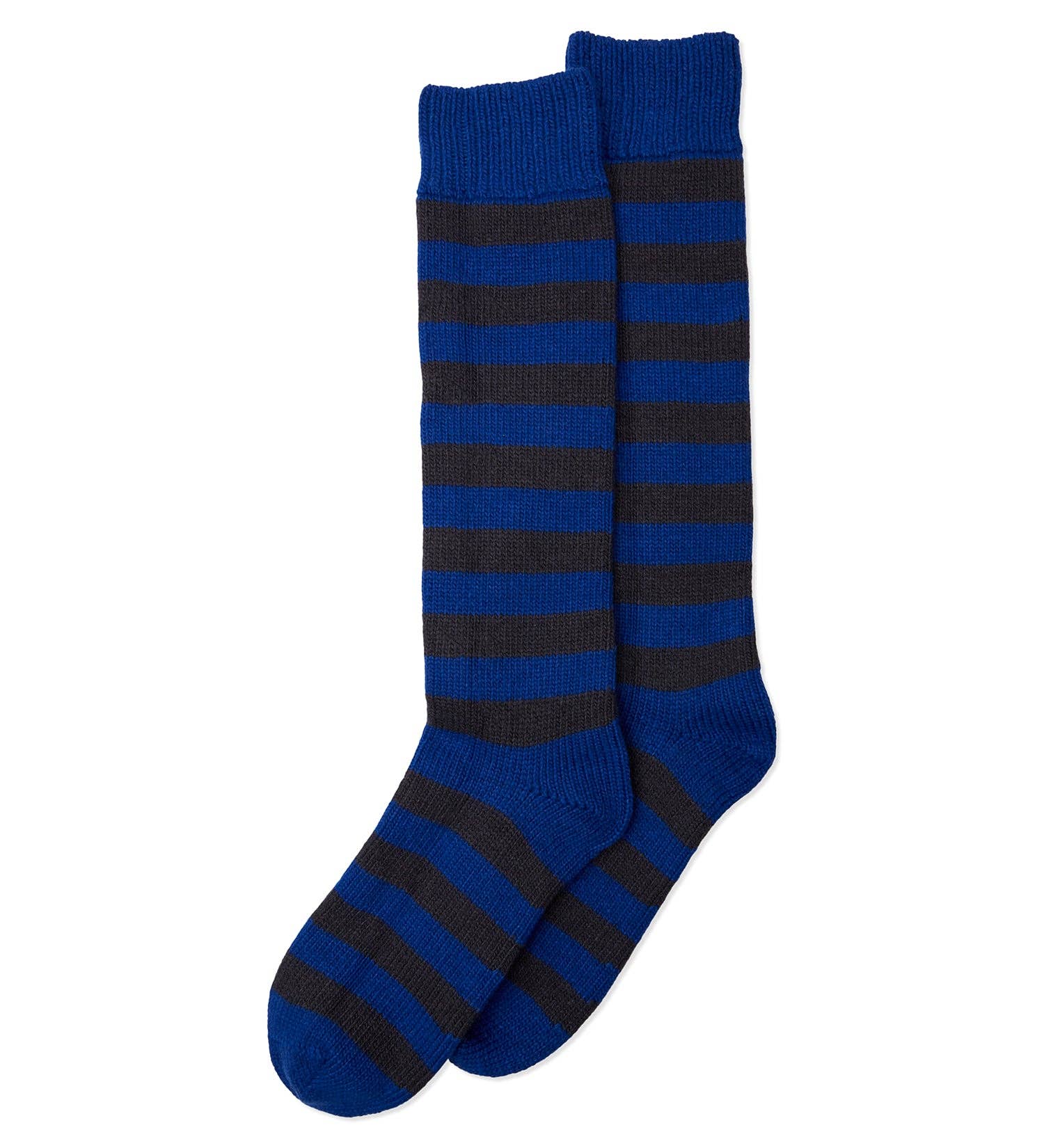 Somerville Stripe Cashmere Mix Socks - Blue/Black