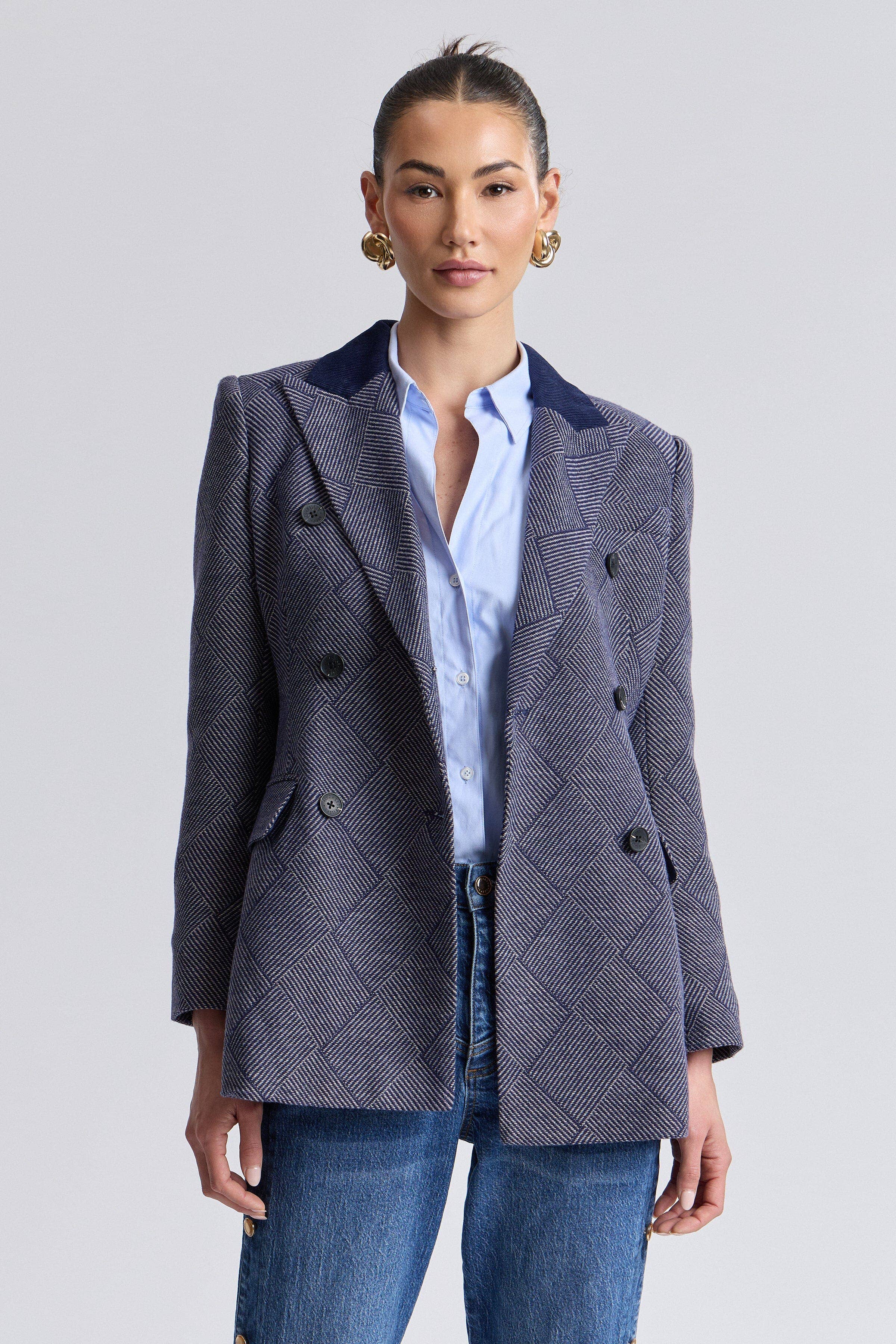 Avec Les Filles Basketweave Hourglass Blazer 84920