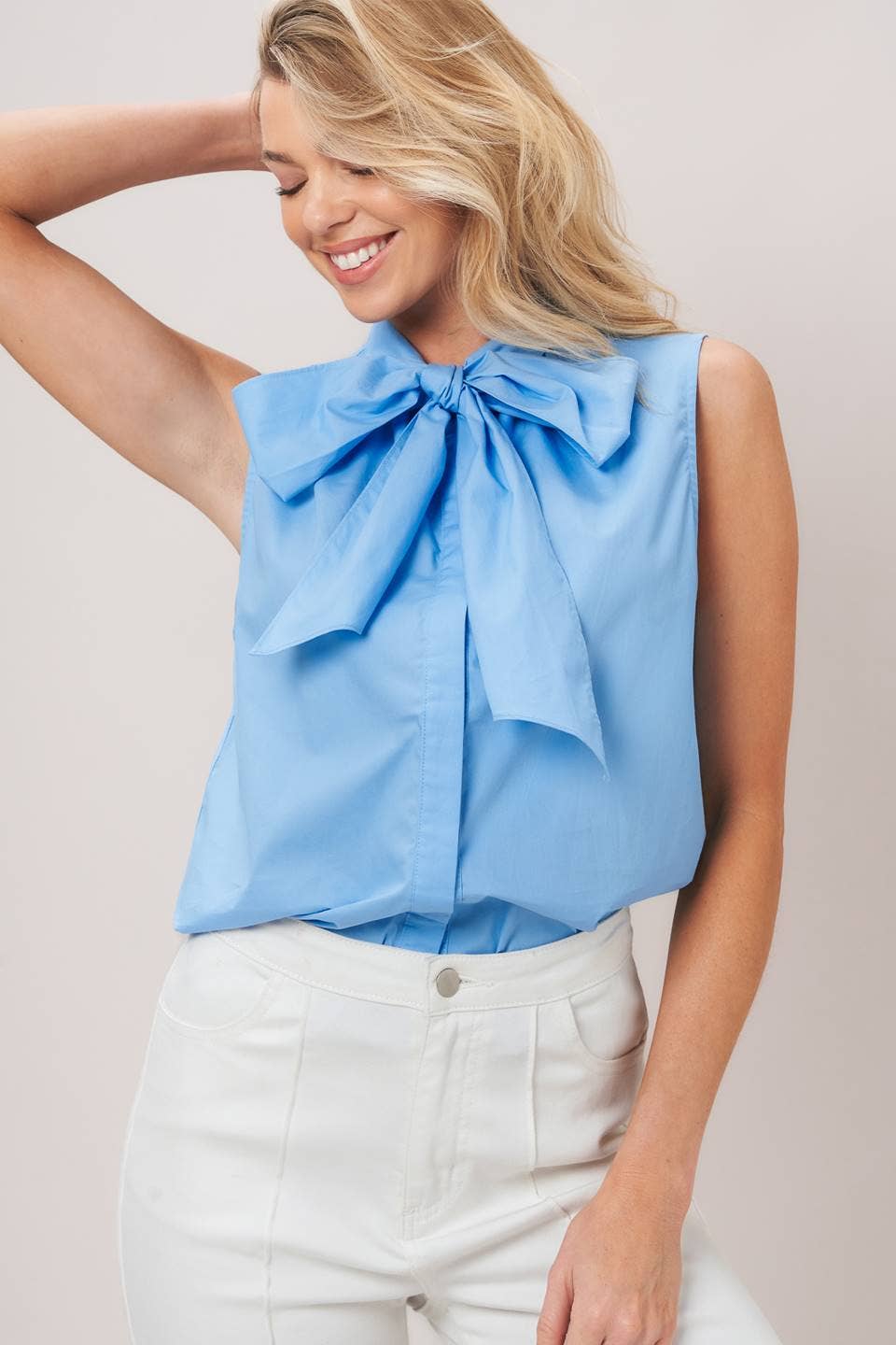 Flying Tomato Solid Woven Sleeveless Top IT13953