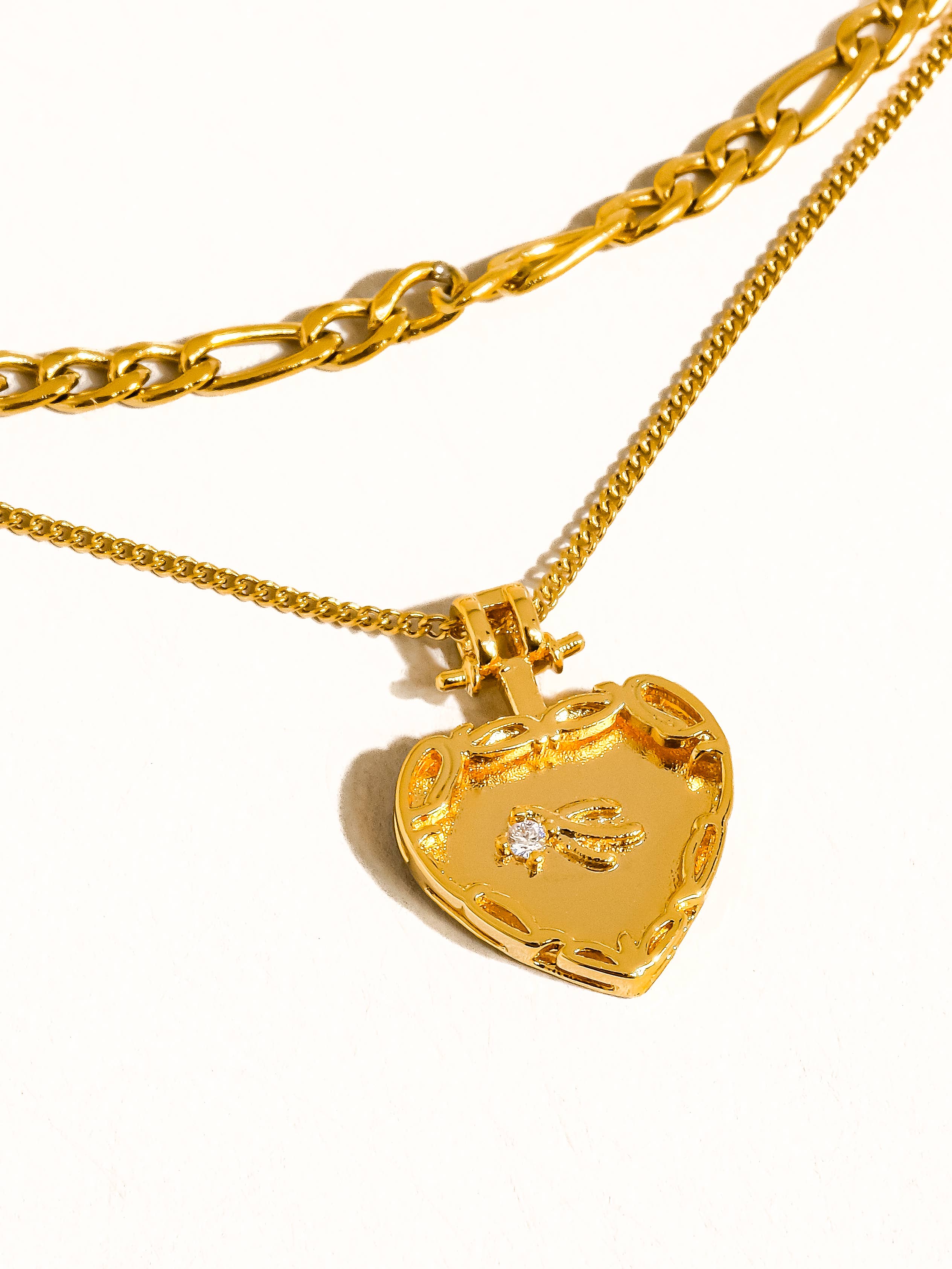 Flanerie Landy 18K Non-Tarnish Layered Heart Chain Necklace