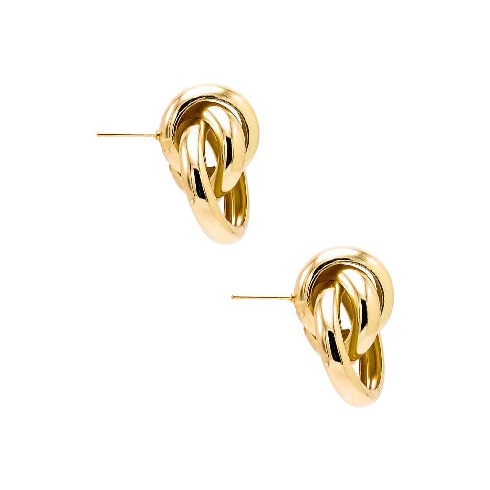 Adina Eden Twister Looped Dangling Drop Stud Earring