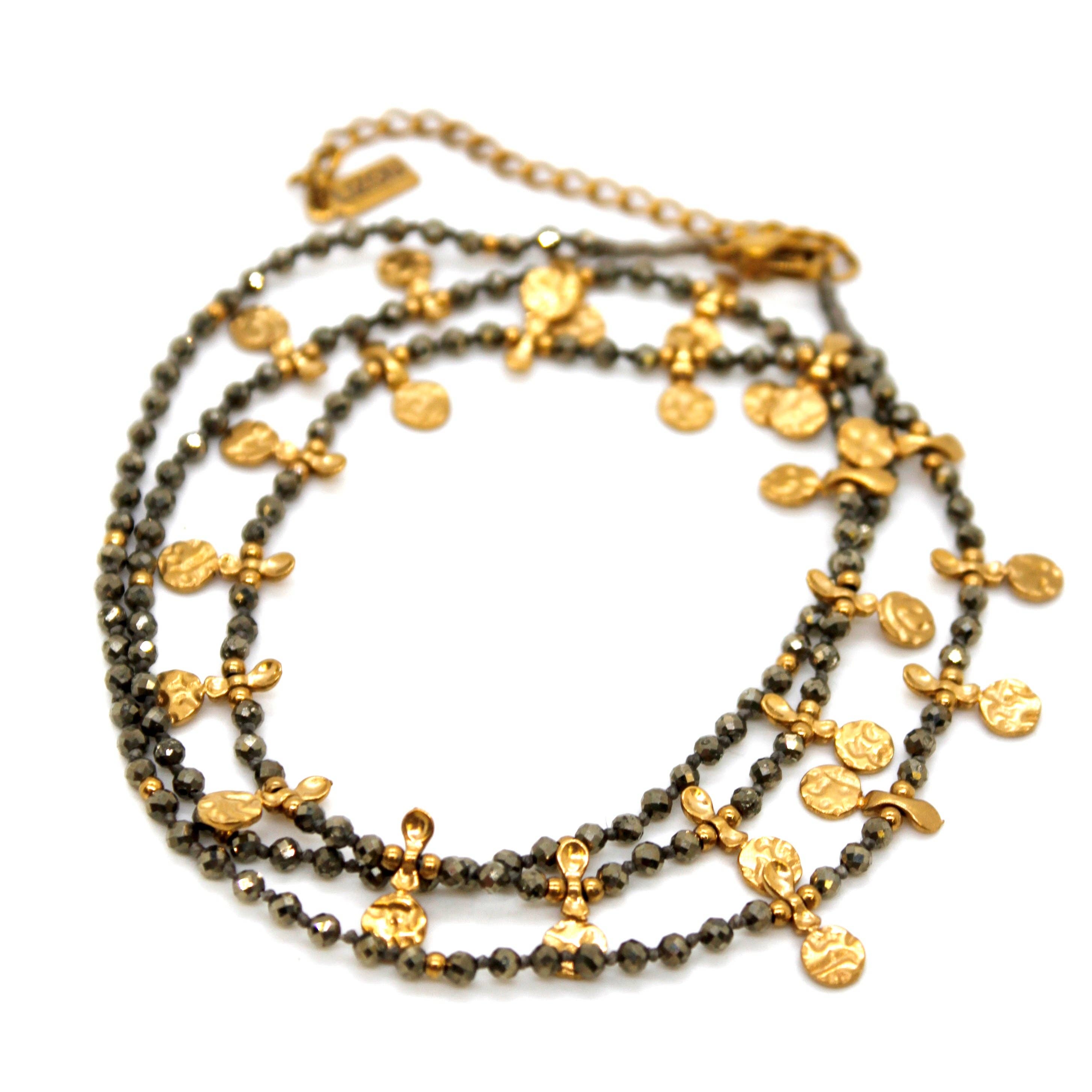 Lizou Pyrite and Mini Gold Specks Necklace #14