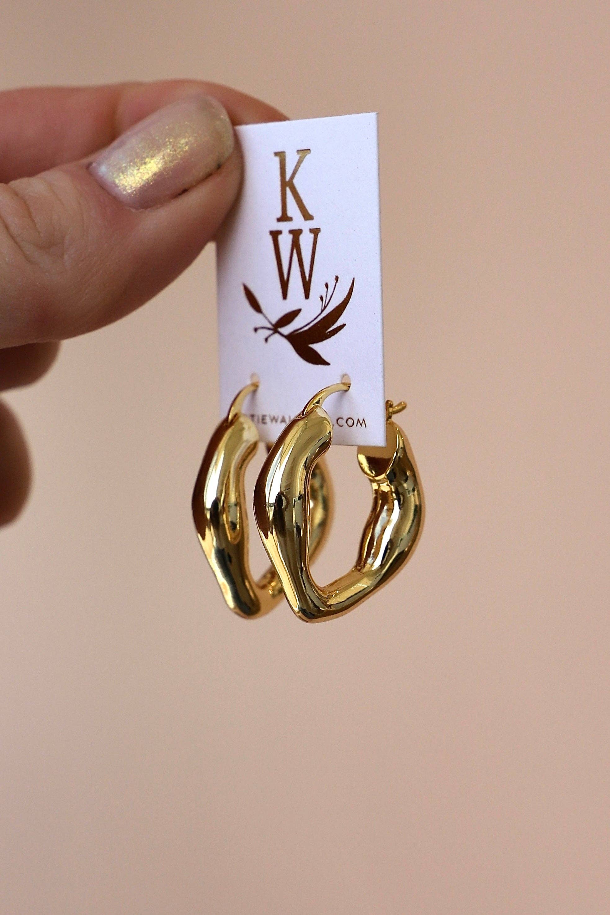 Katie Waltman Gold Organic Hoops