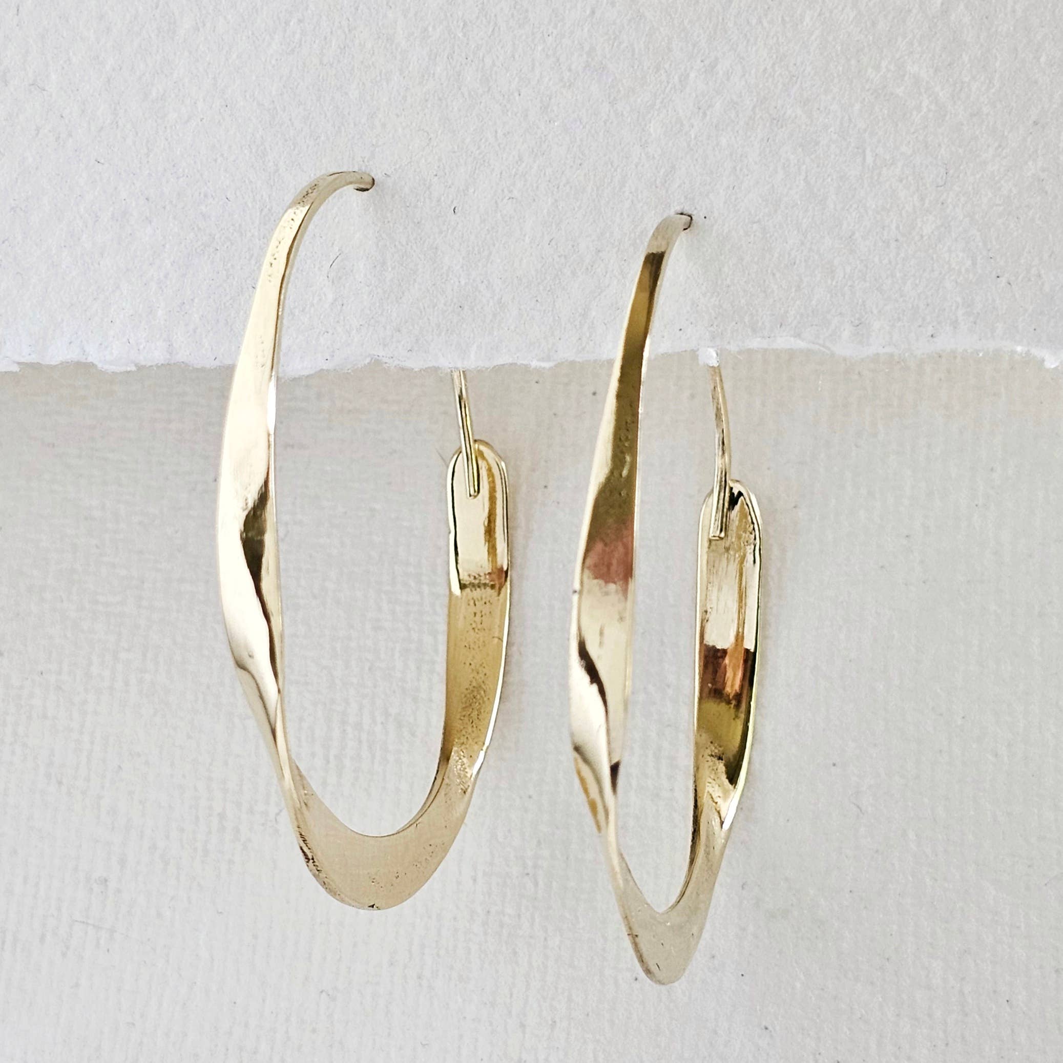 Bisjoux Brass Twisted Ribbon Hoop Earrings