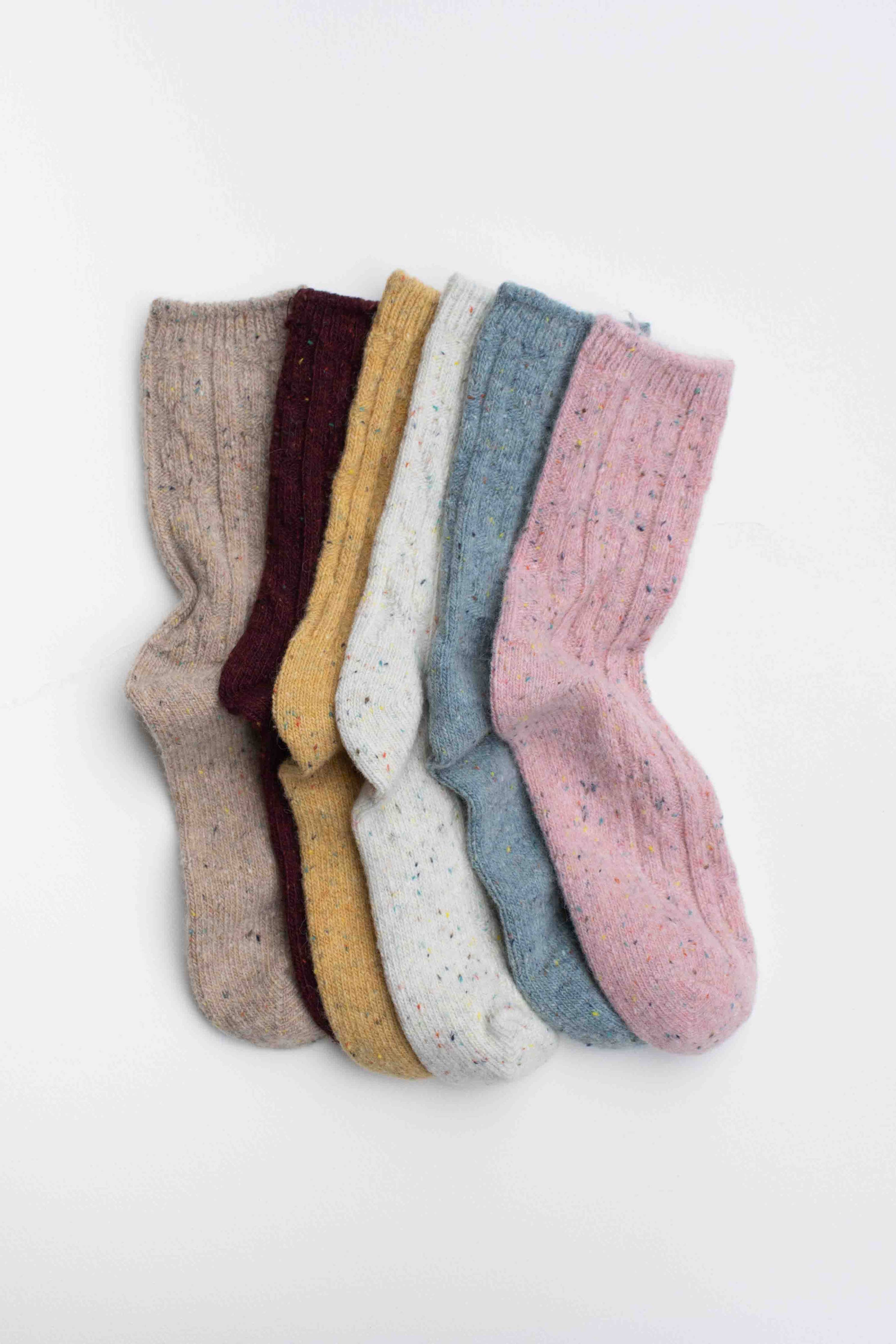 Tiepology Wool Blend Speckled Knit Socks