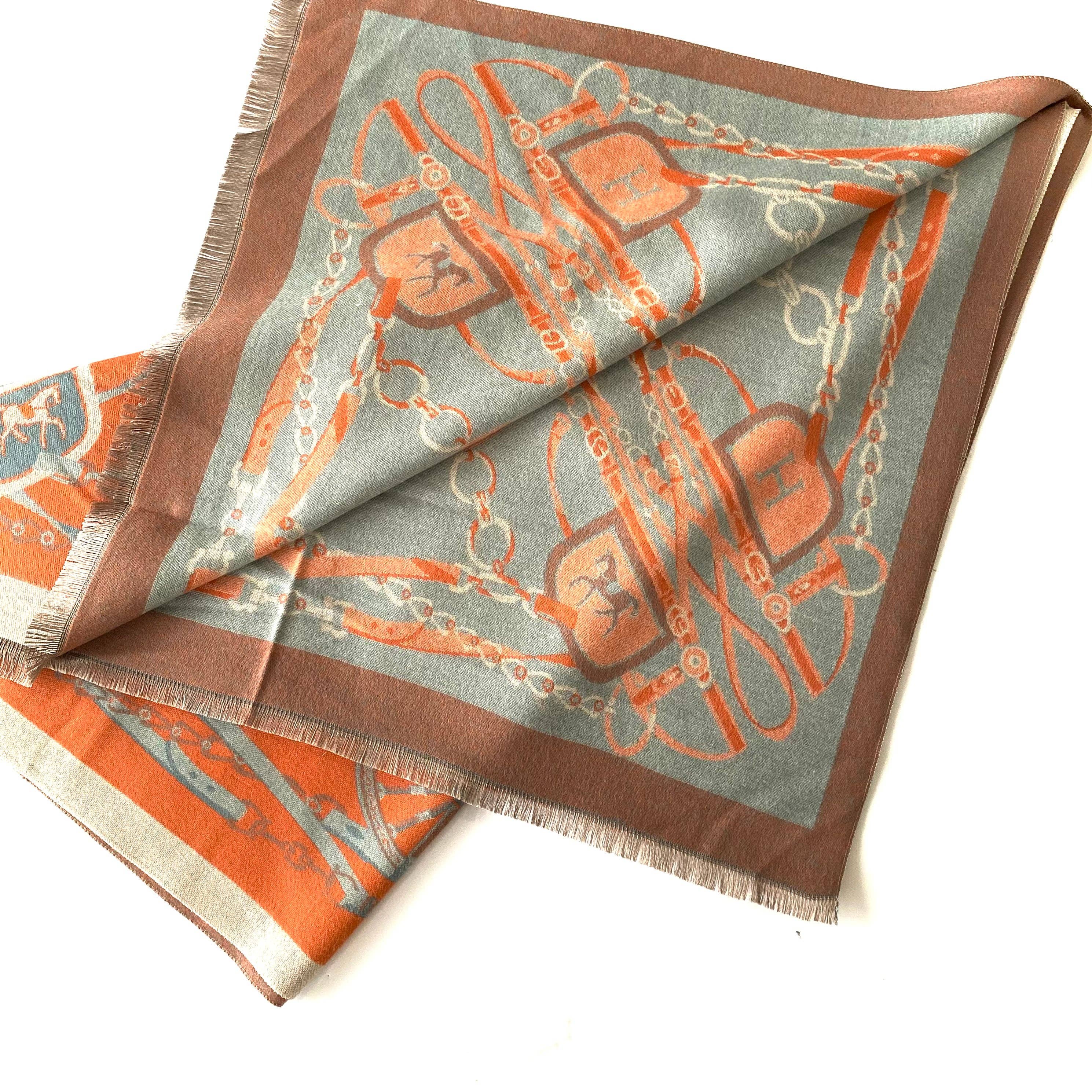 Thames Orange Multi Patterned Scarf