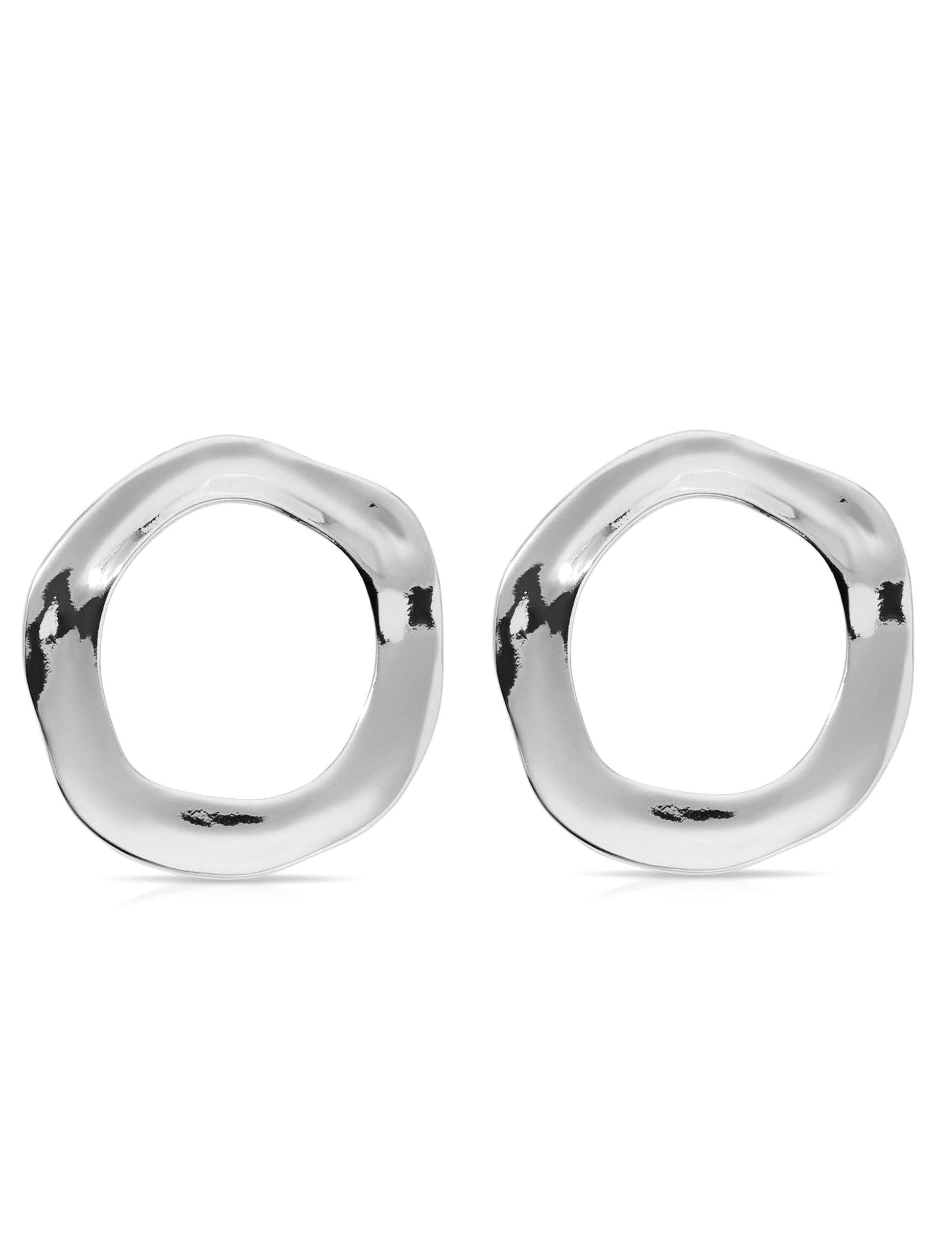 Ettika Open Circle Earrings in Silver