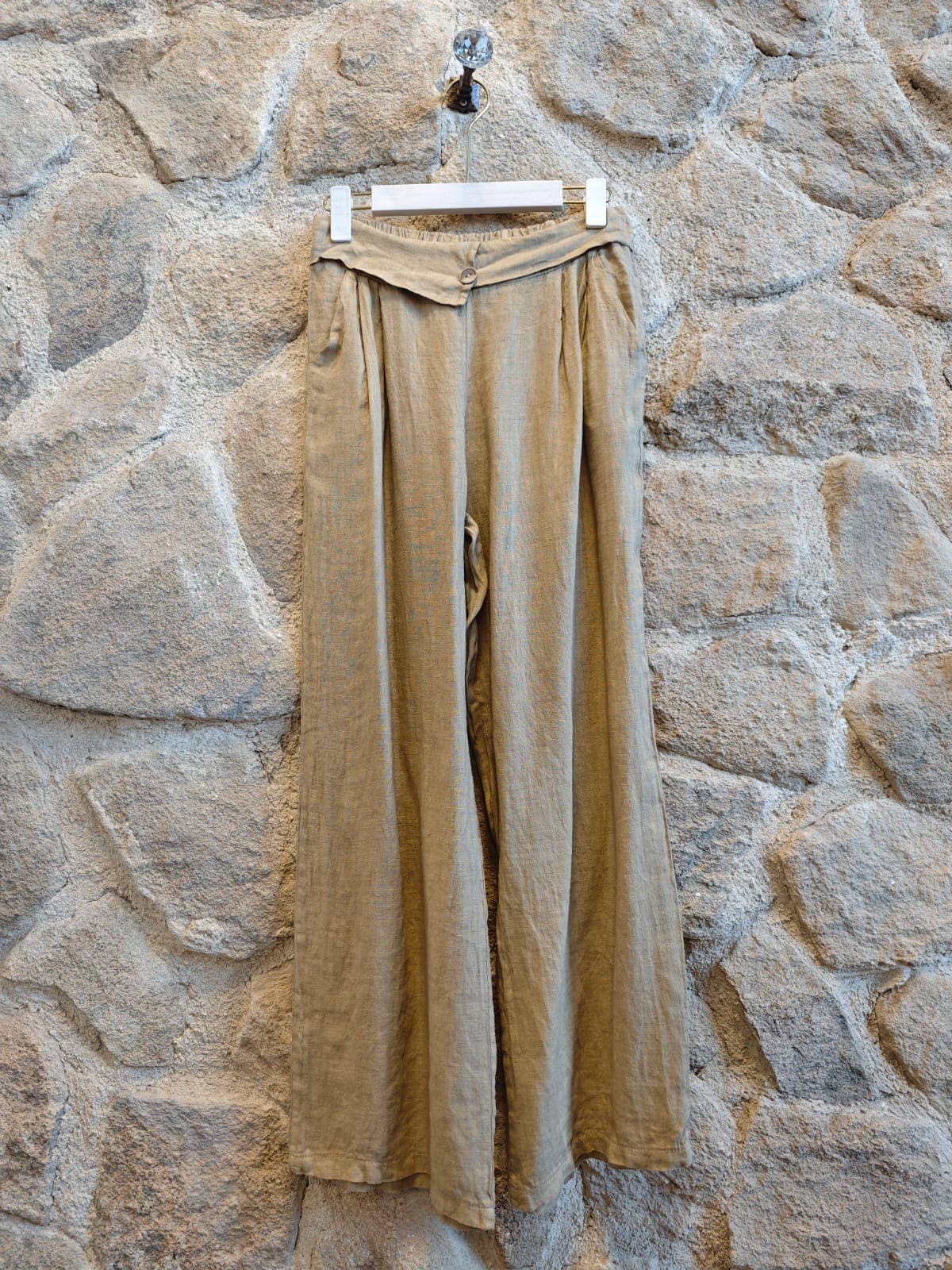 European Linen Straight Leg Pant 6578