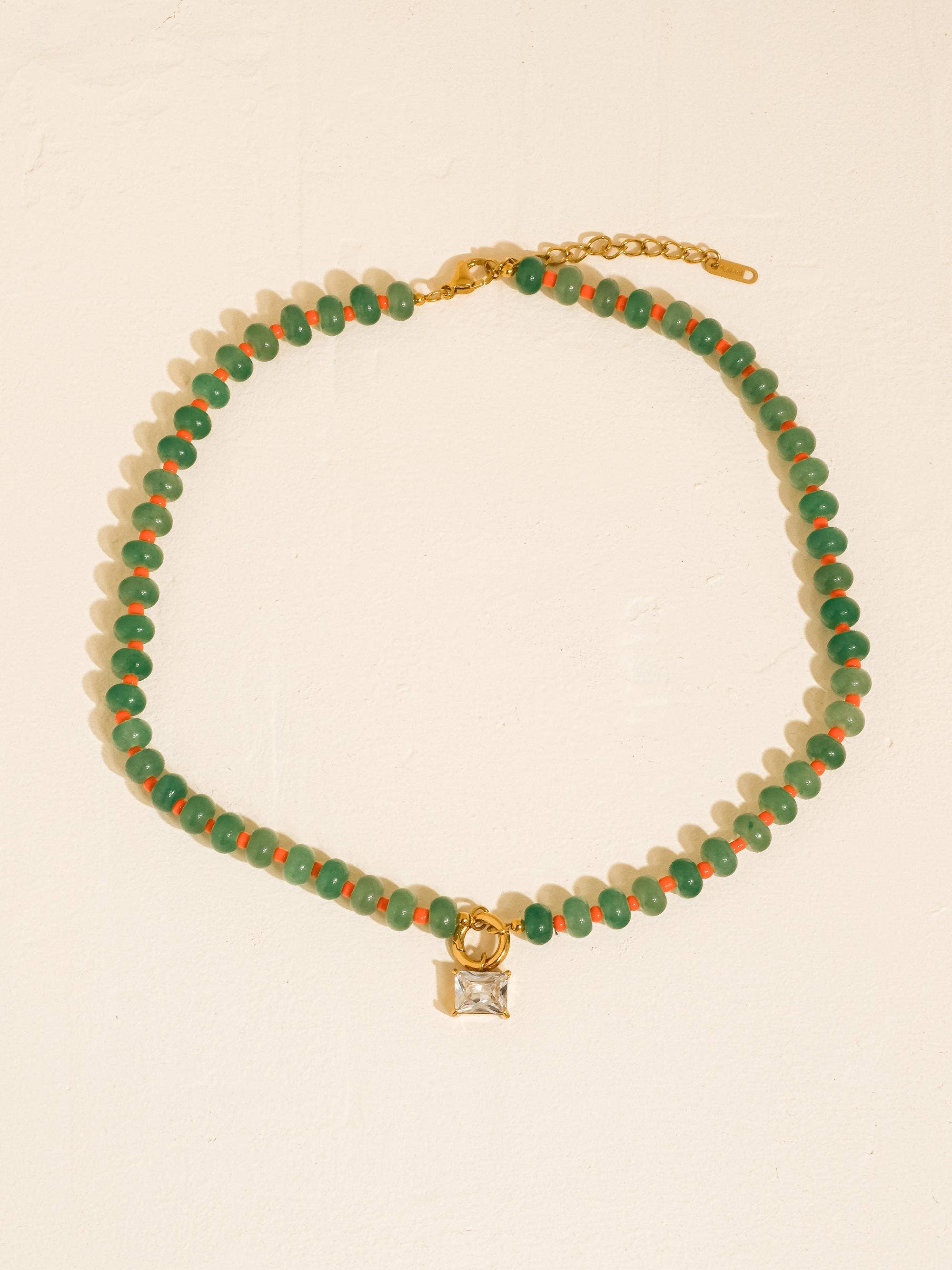 Flânerie Annecy 18K Gold Non-Tarnish Boho Beaded CZ Necklace