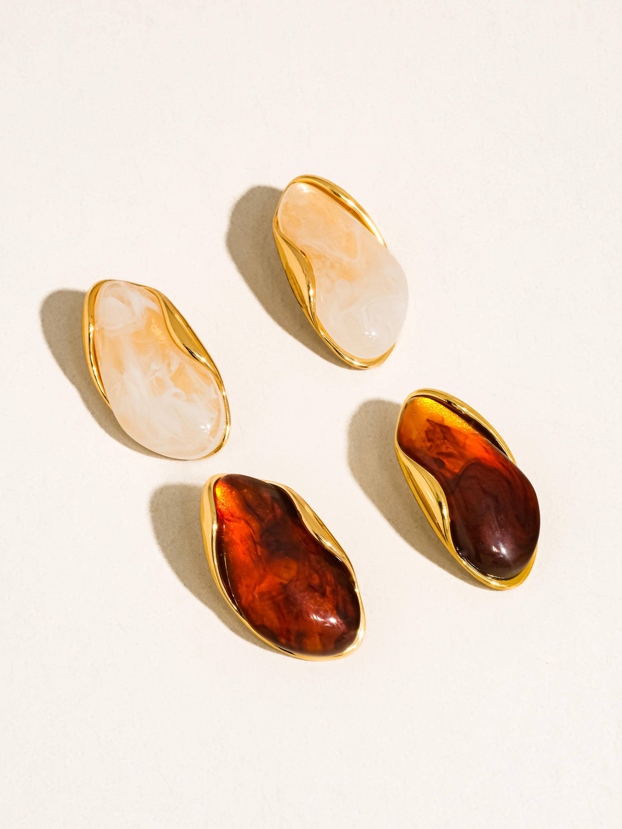 Flânerie Maélie 18K Gold Non-Tarnish Resin Drop Earrings