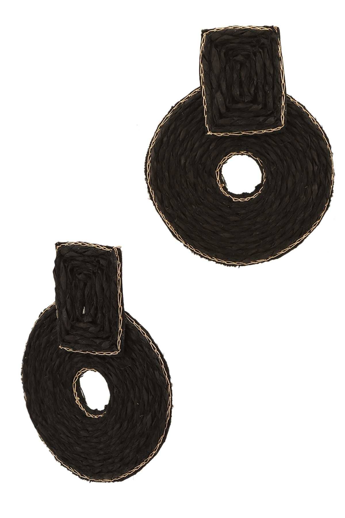 Thames Raffia Round Stud Earrings JME1079