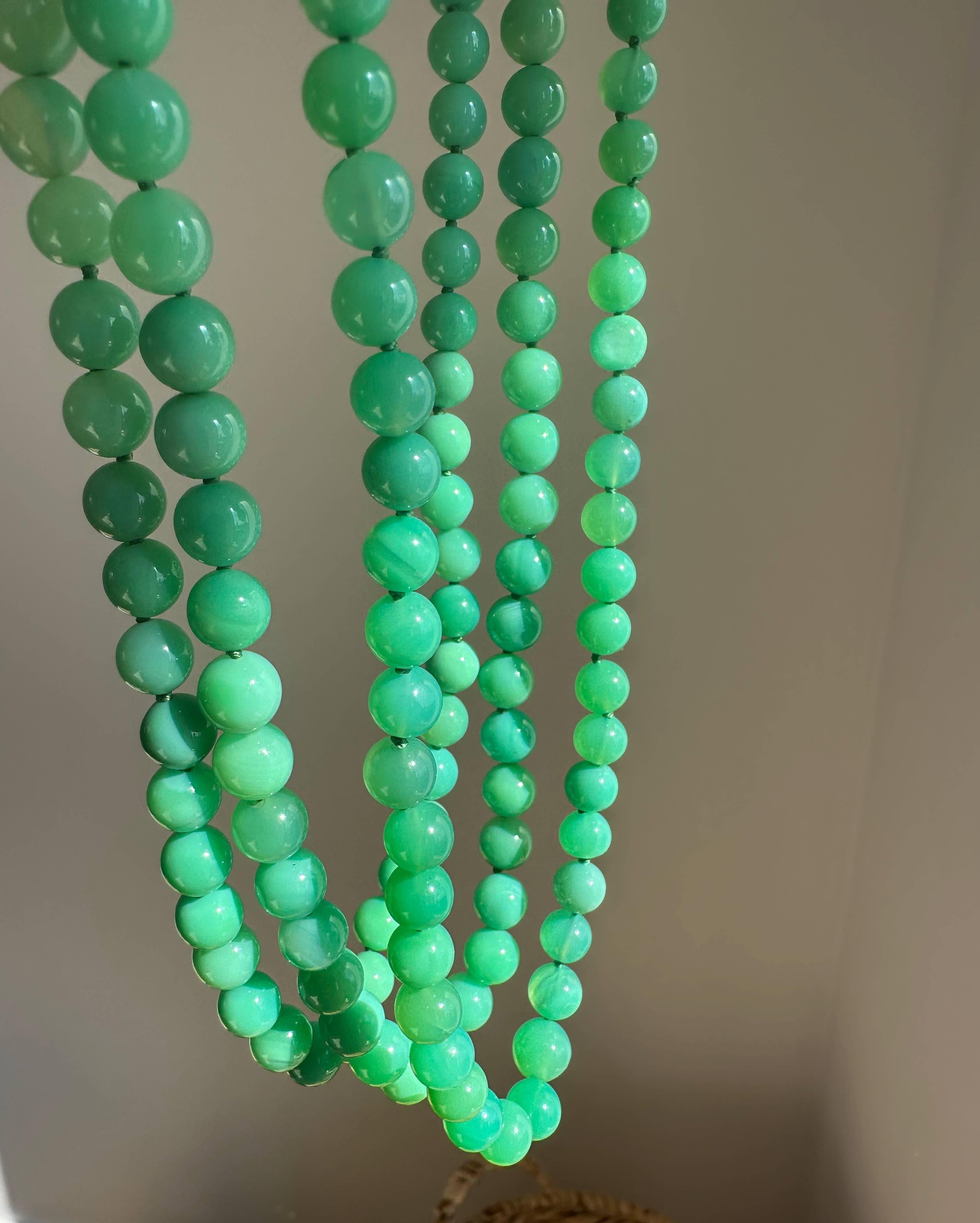 Anokhi Green Onyx Round Beads Necklace NKK35