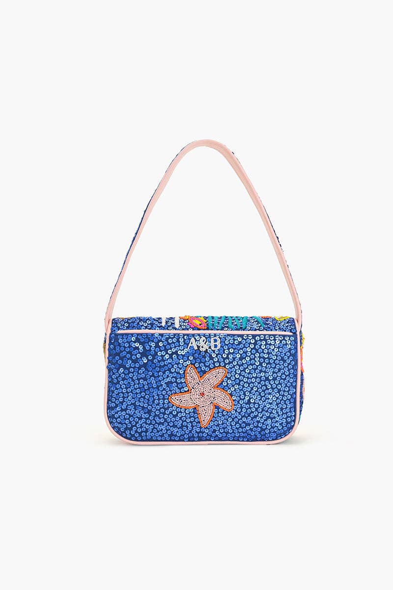 America & Beyond Underwater Paradise Beaded Shoulder Bag