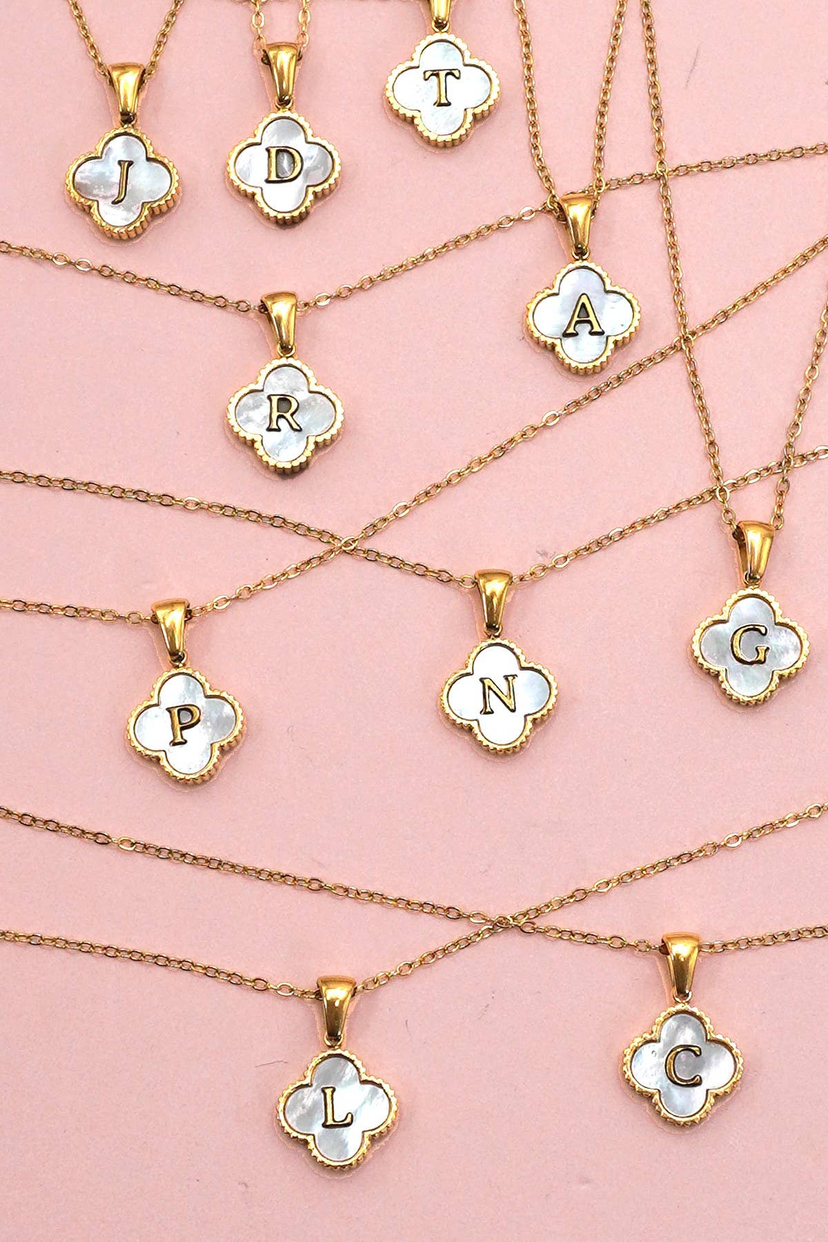 Josslyn Clover Initial Necklace 40NK9487