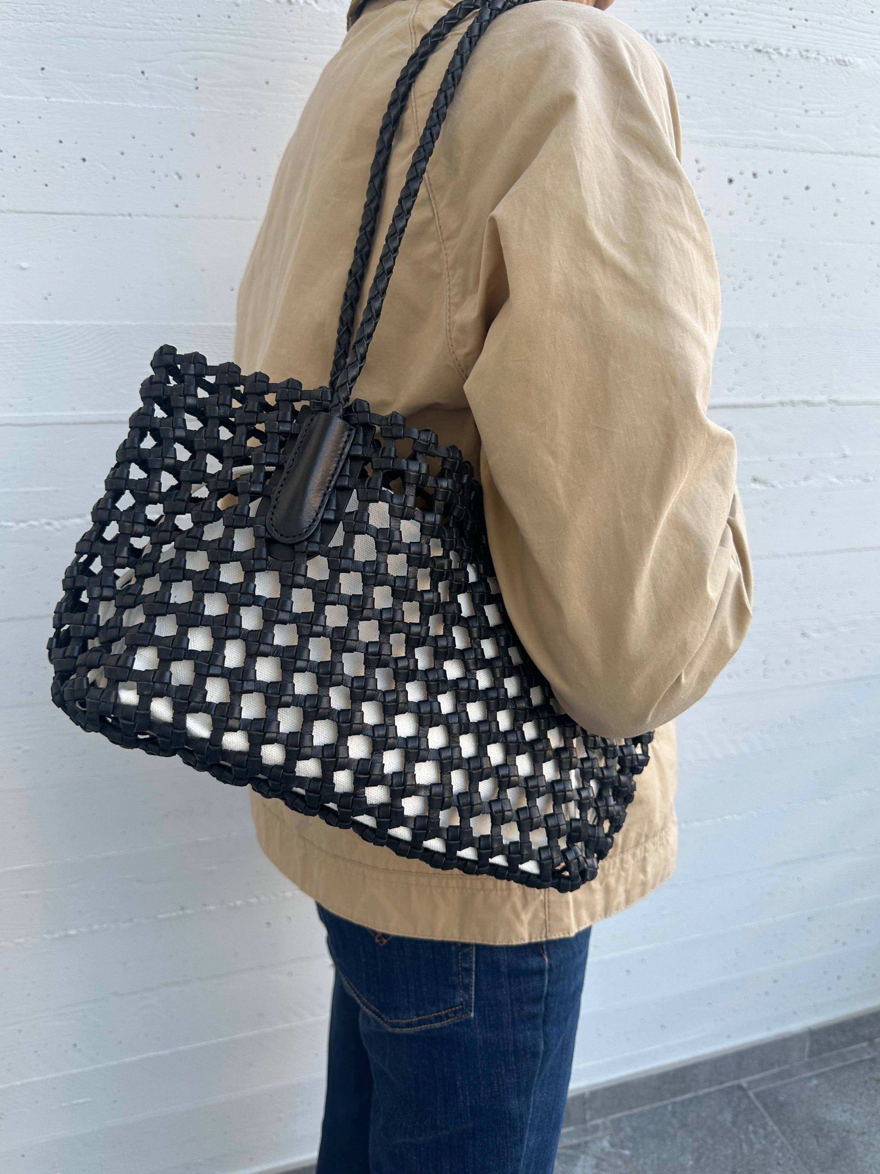 Italian Leather Collection Nicole Handwoven Tote