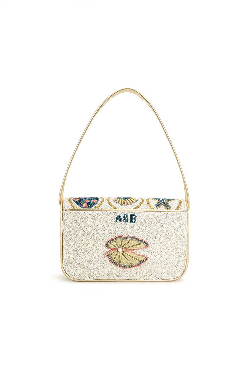 America & Beyond Sunlit Shore Embellished Beaded Shoulder Bag