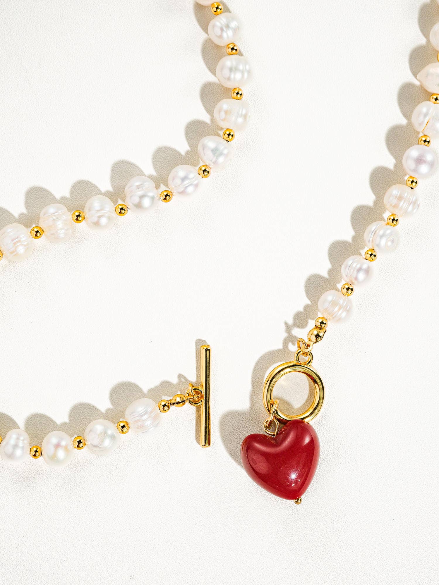 Flanerie Wren Vintage Natural Pearl Heart Necklace