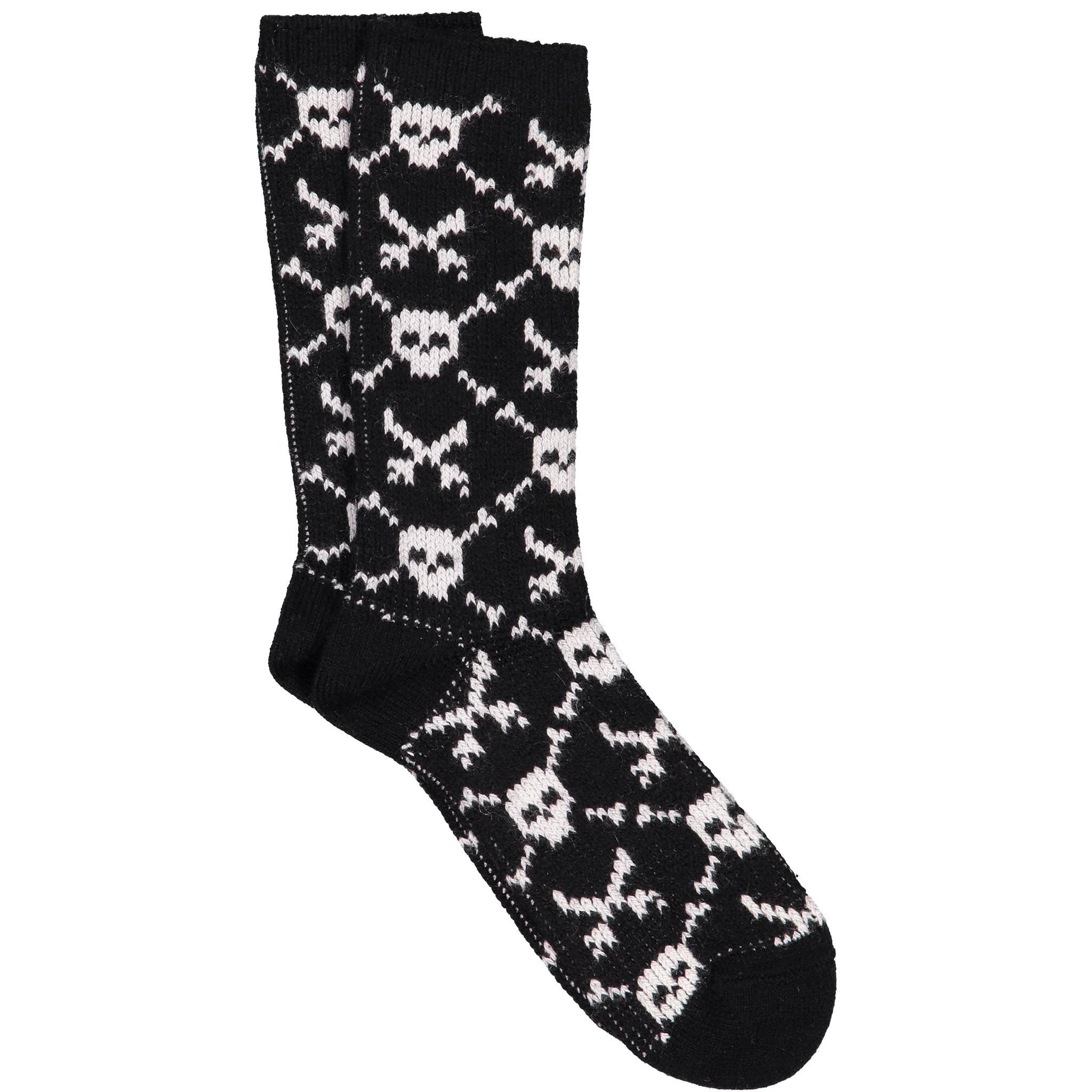 iLux Bonny Cashmere Silk Jacquard Skull Socks 1630