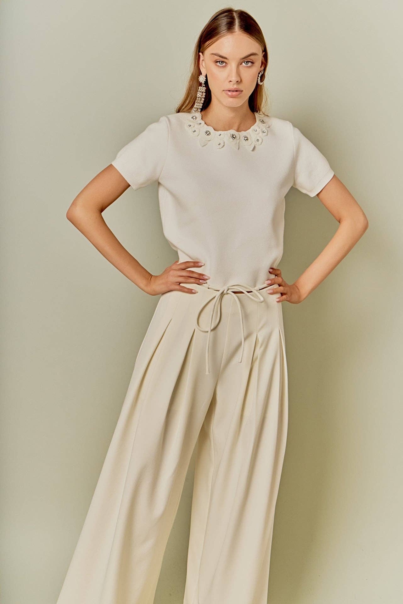 Endless Rose Waist Tape with High Waist Long Pant