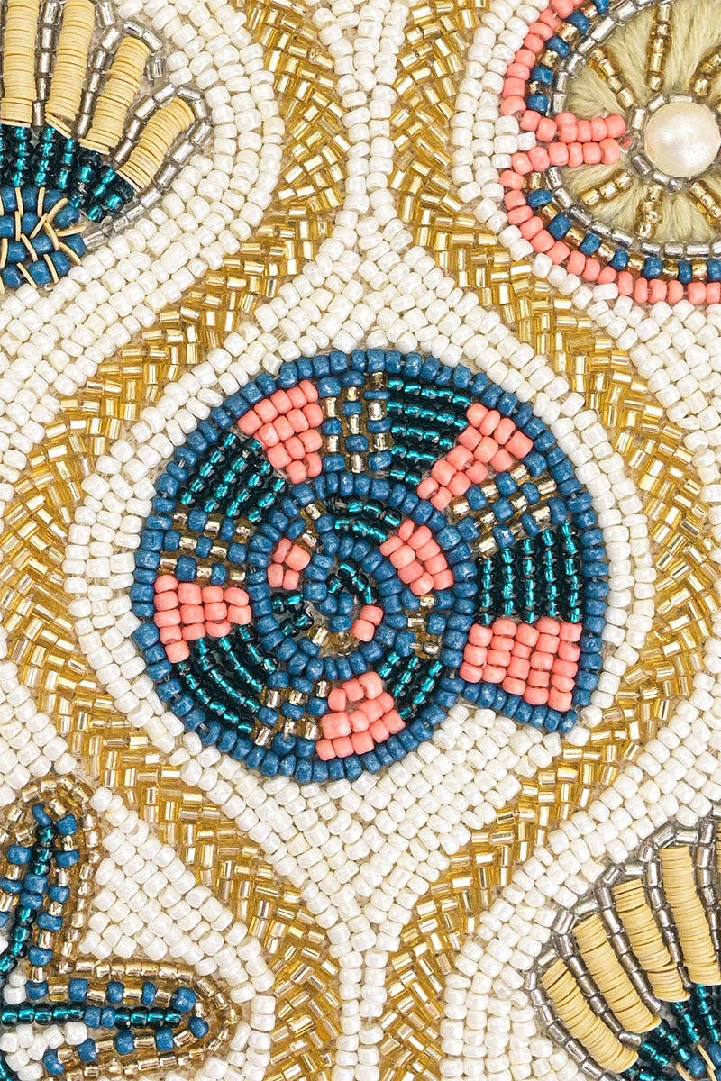 America & Beyond Sunlit Shore Embellished Beaded Shoulder Bag