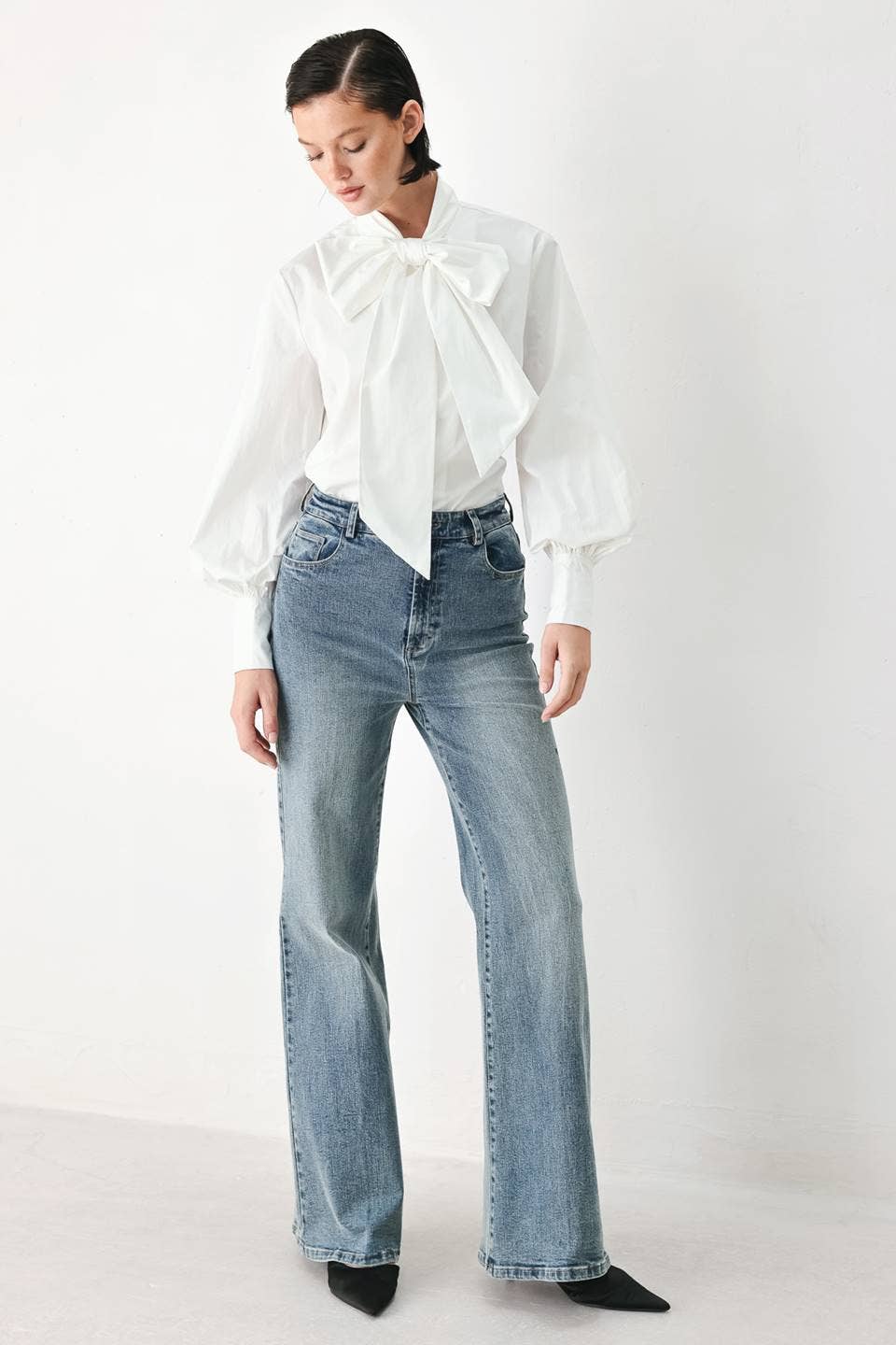 Flying Tomato Solid Woven Bow Top FT2144