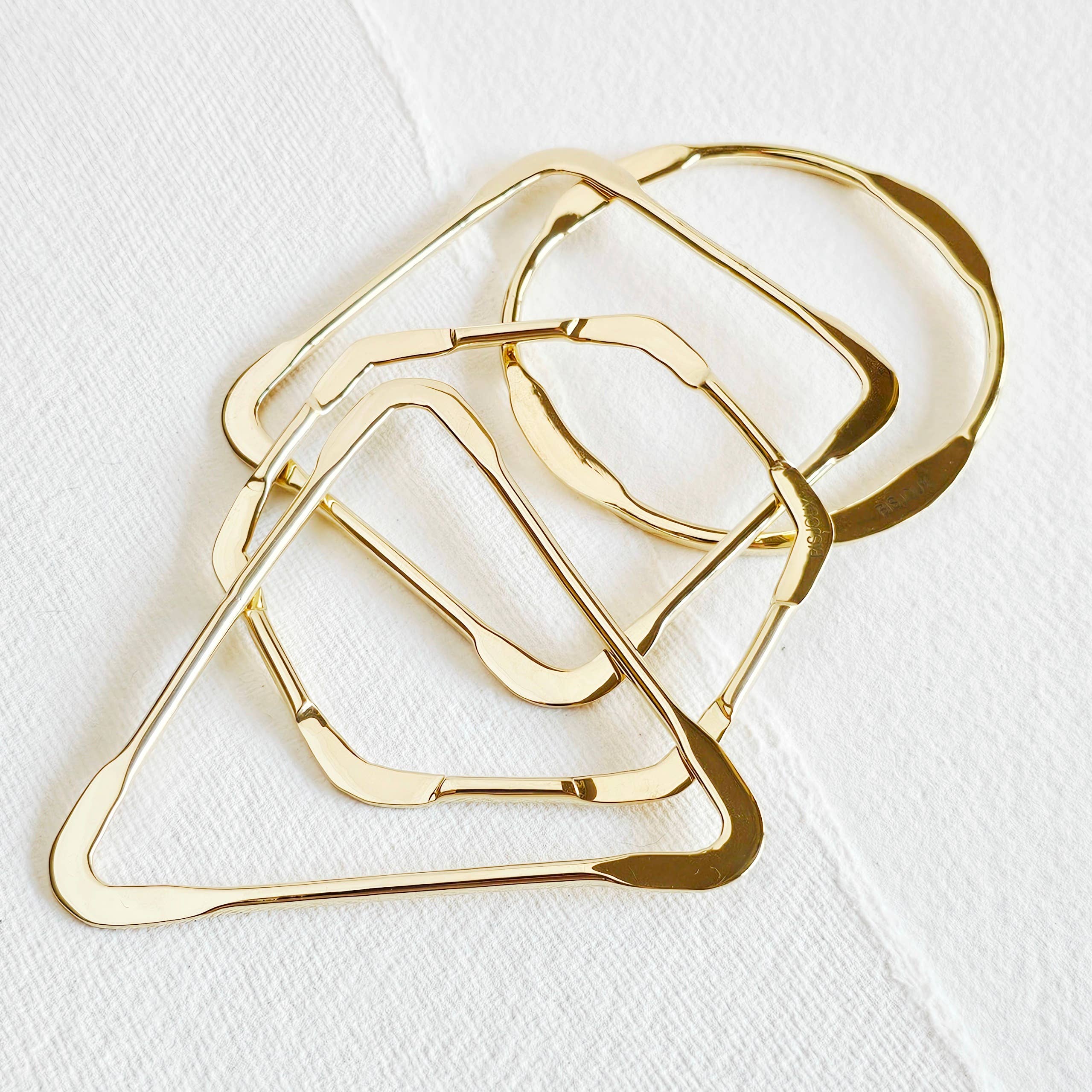 Bisjoux Brass Geometric Bangle Set