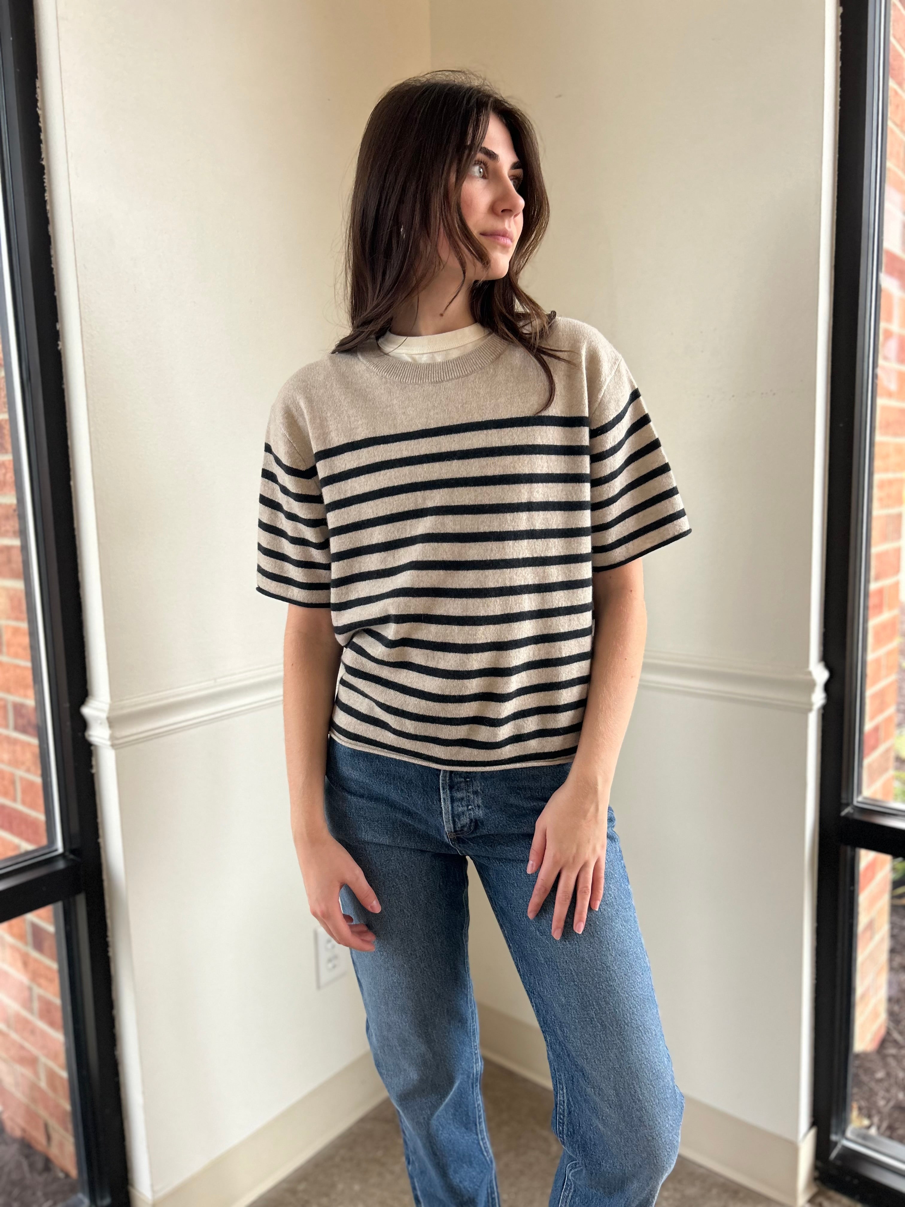 Lisa Yang Cila Cashmere Stripes T-Shirt