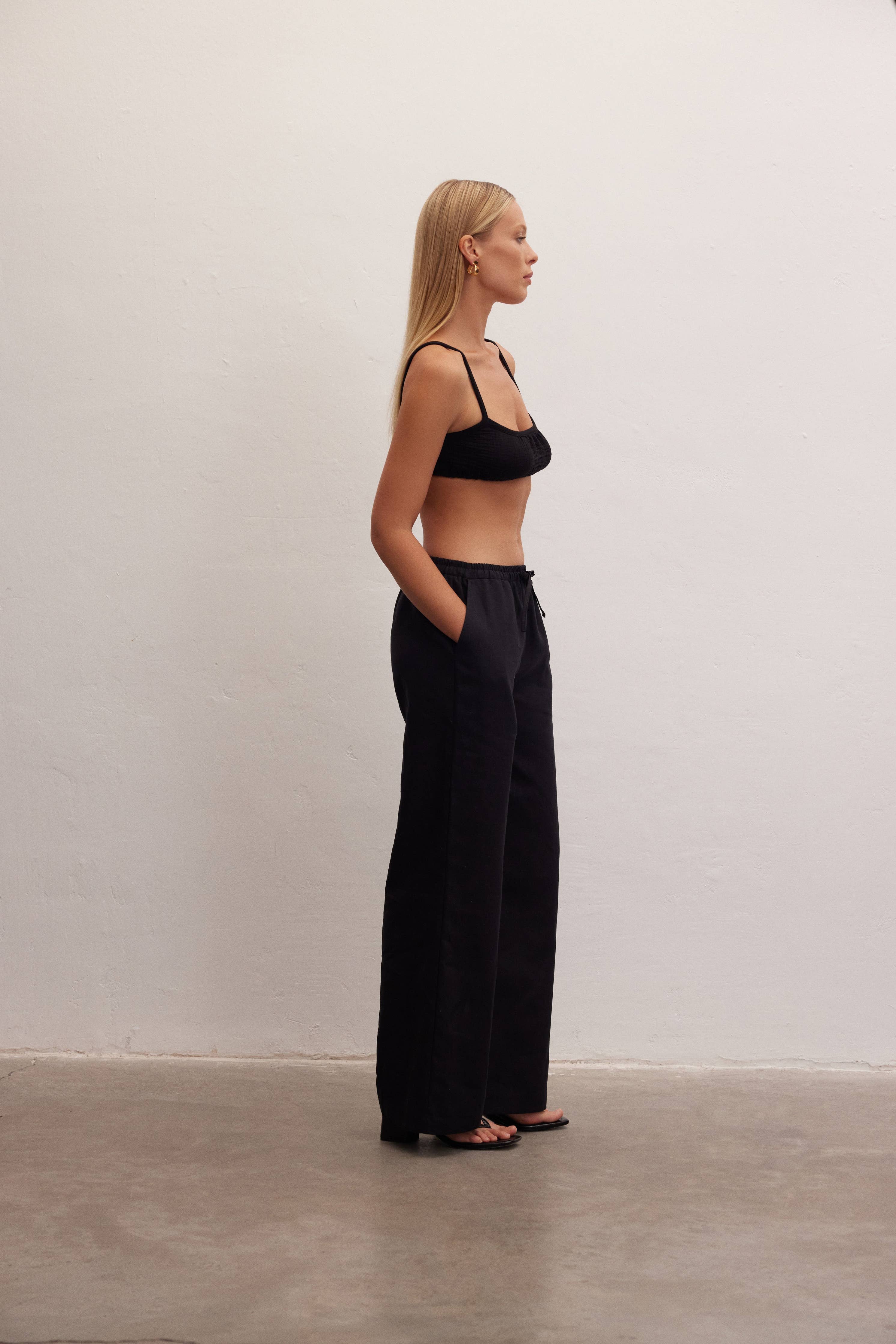 Le Cle Ivy Linen Wide Leg Pants