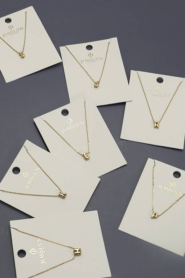 Josslyn Mini Inital Bubble Letter Necklace 80N324