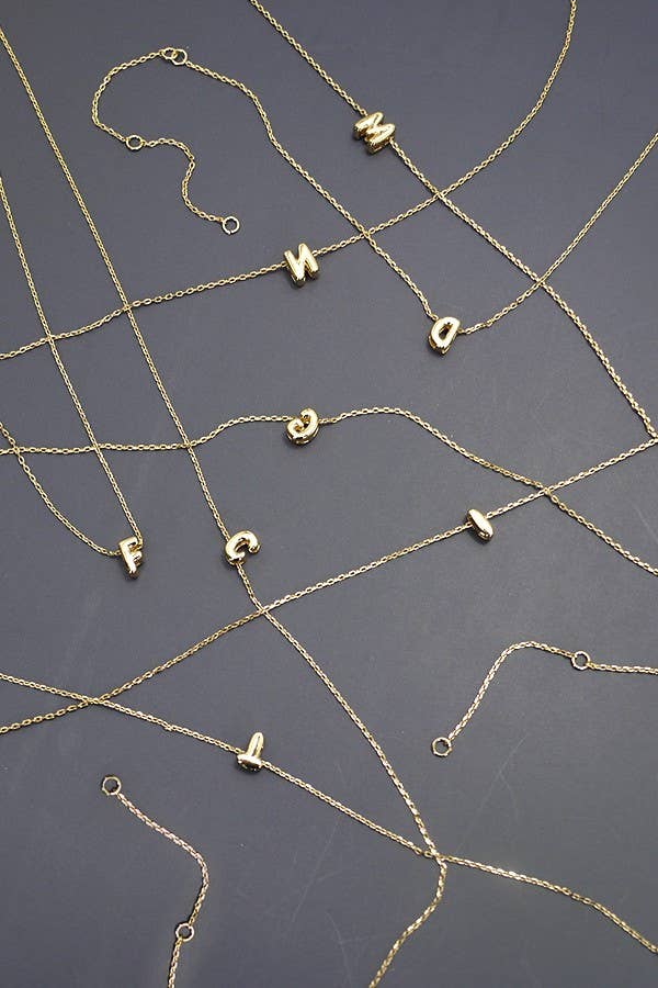 Josslyn Mini Inital Bubble Letter Necklace 80N324