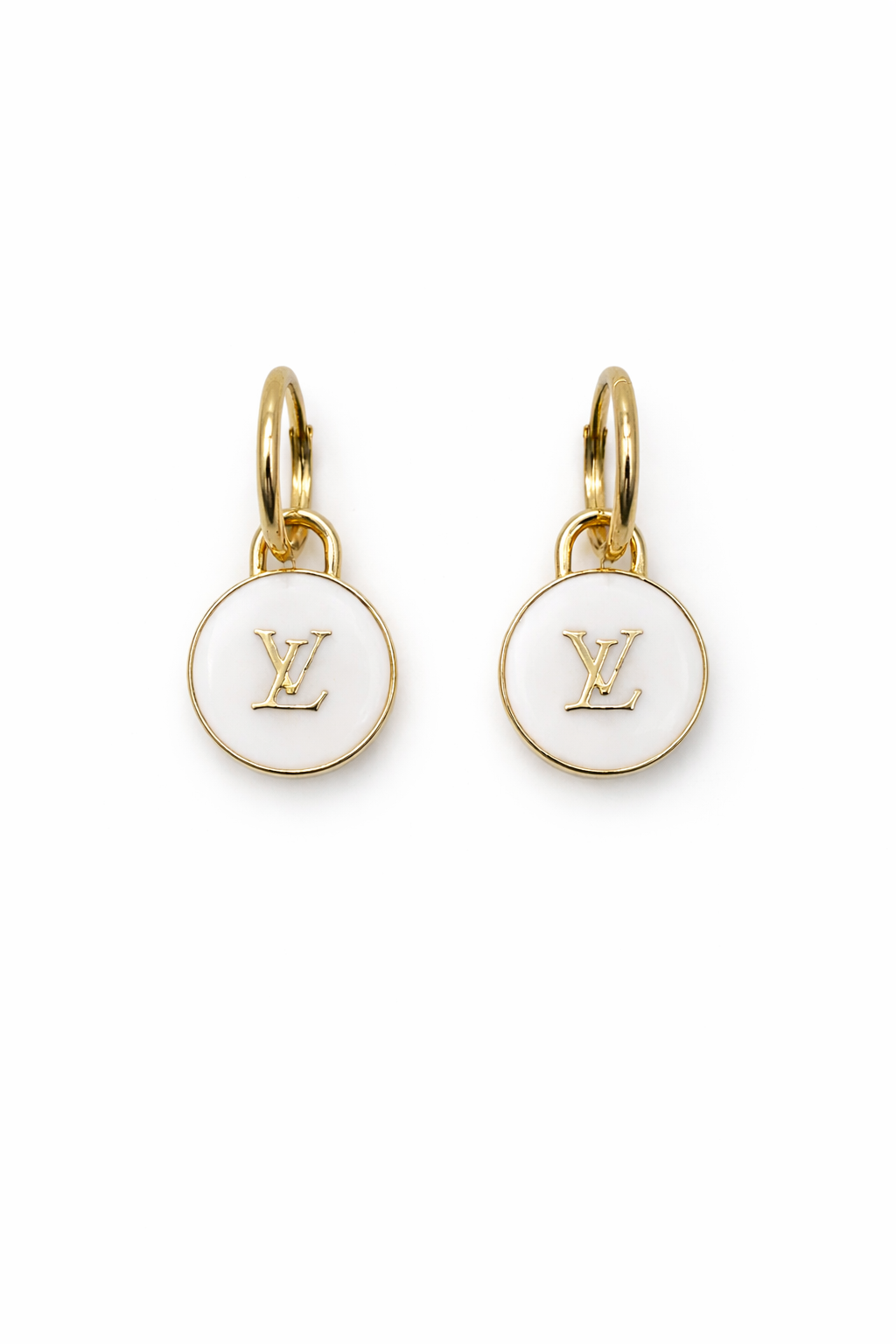 Luxury Upcycled "LV" 14K Gold Filled Hoop Earrings 1301