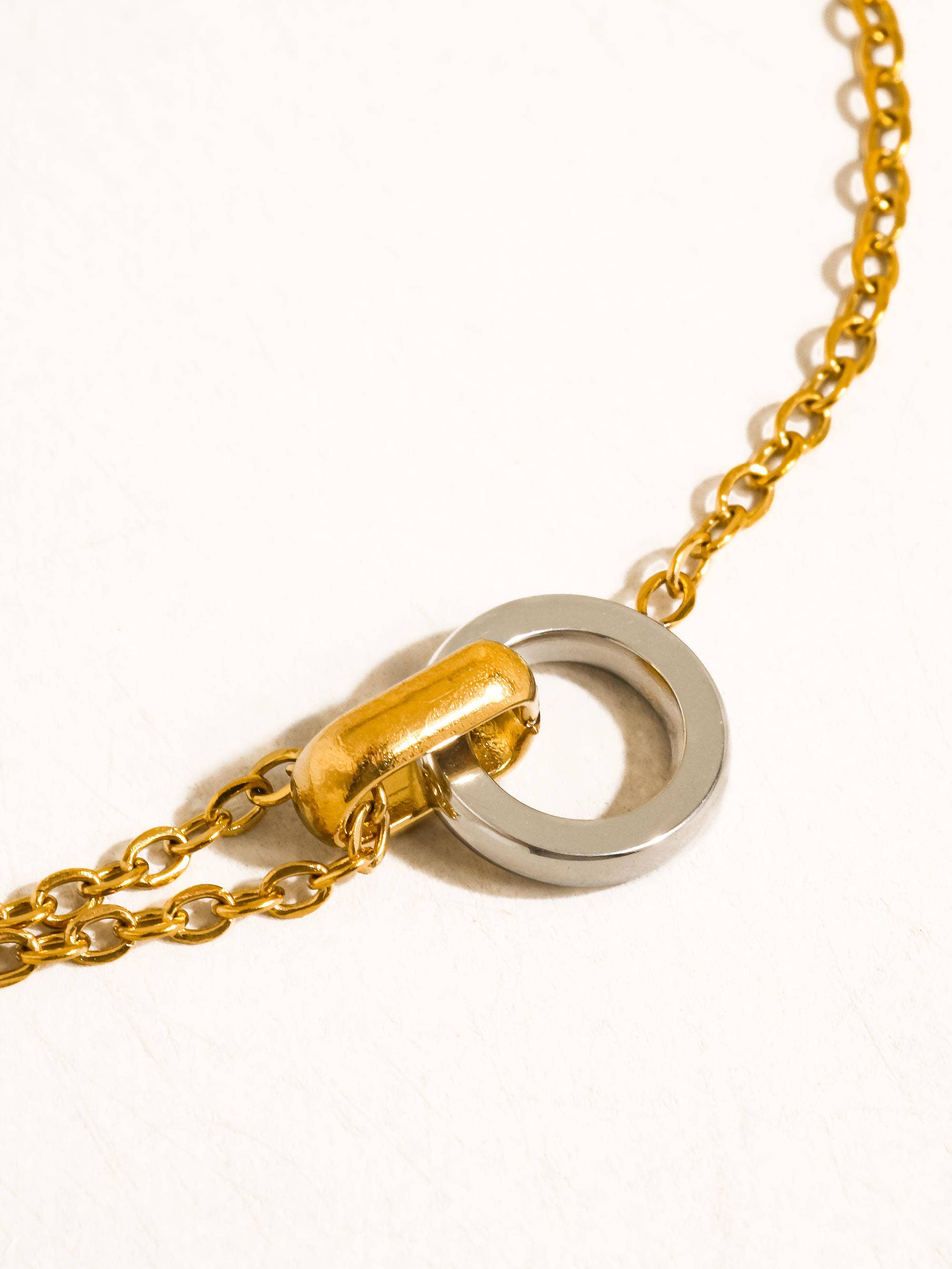 Flânerie Lenora 18K Gold Non-Tarnish Two Tone Circle Bracelet
