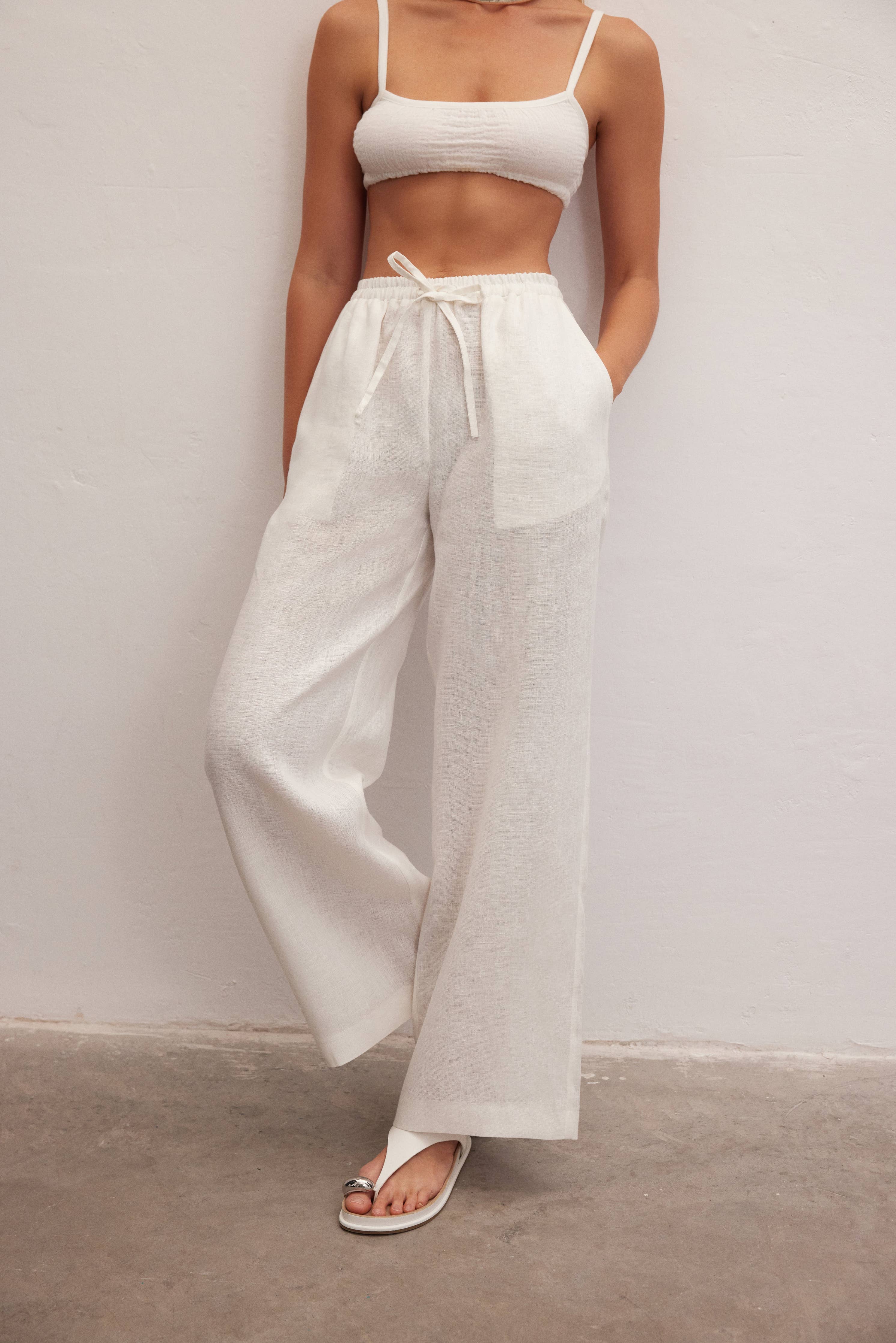 Le Cle Ivy Linen Wide Leg Pants