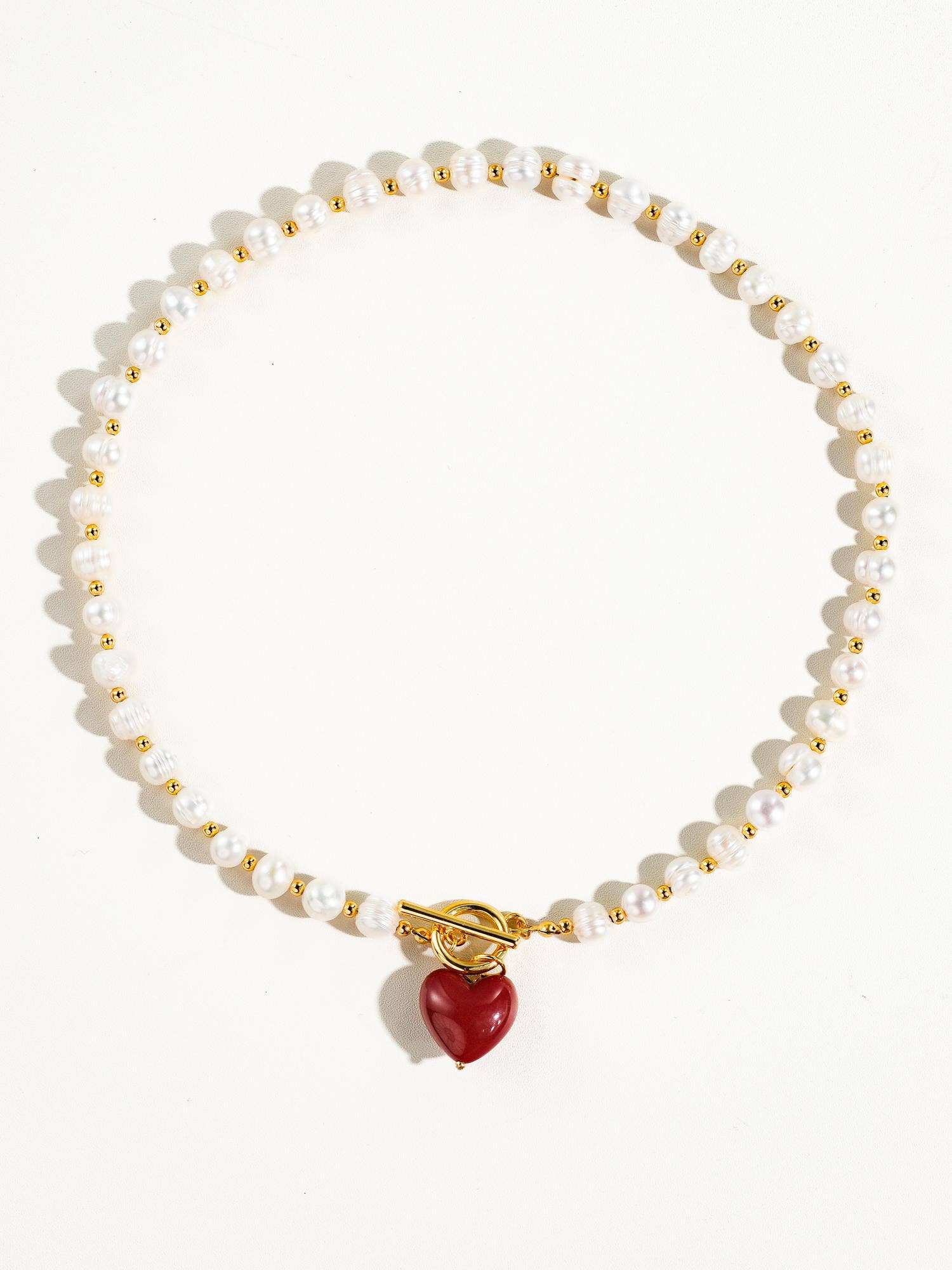 Flanerie Wren Vintage Natural Pearl Heart Necklace