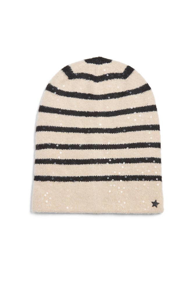 Jocelyn The Heavenly Sequin Striped Beanie