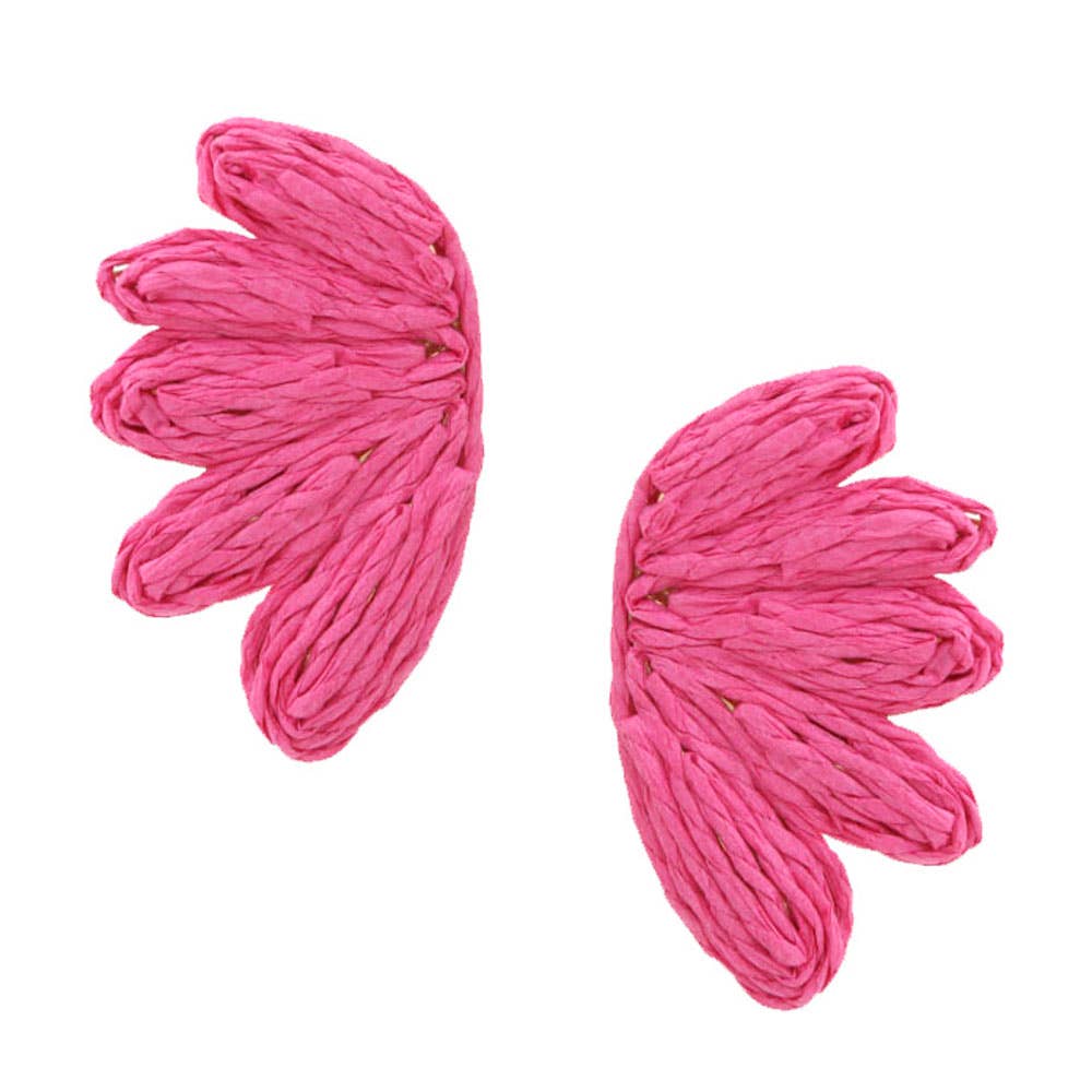 Thames Dyed Raffia Flower Earring 83E-2133